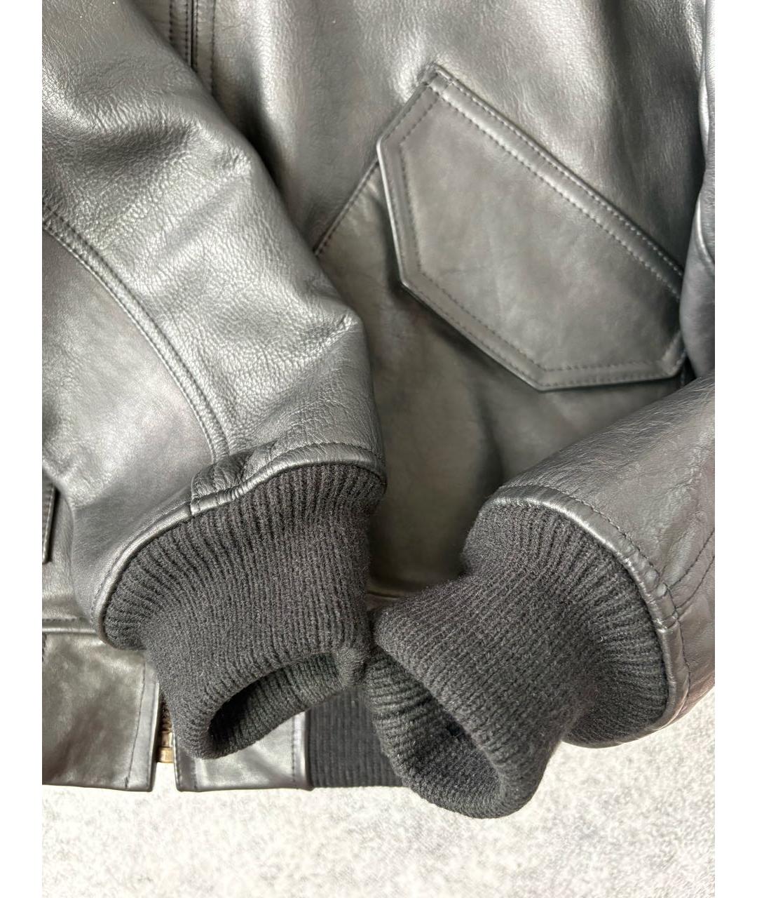 ALPHA INDUSTRIES Черная кожаная куртка, фото 8