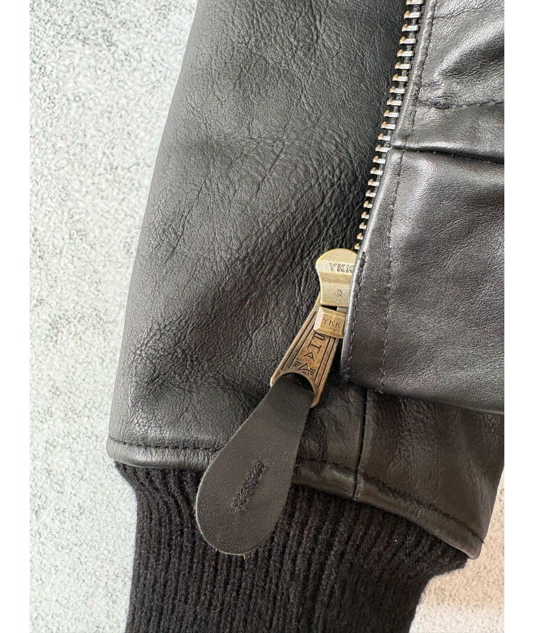 ALPHA INDUSTRIES Черная кожаная куртка, фото 4