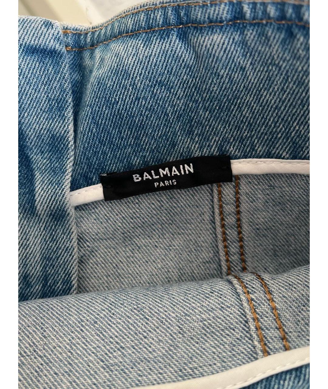 BALMAIN Голубая юбка миди, фото 4