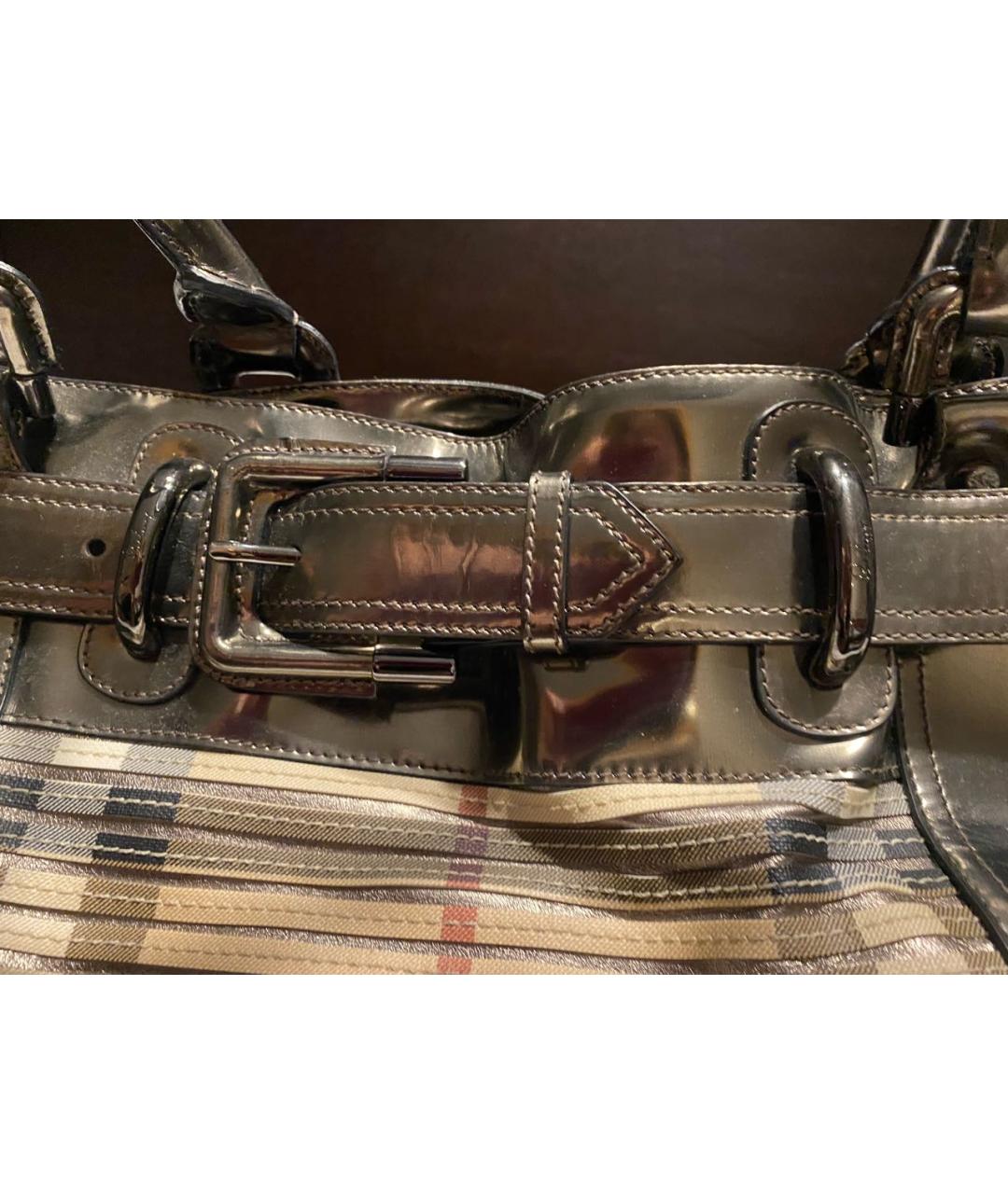 BURBERRY Золотая кожаная сумка с короткими ручками, фото 2
