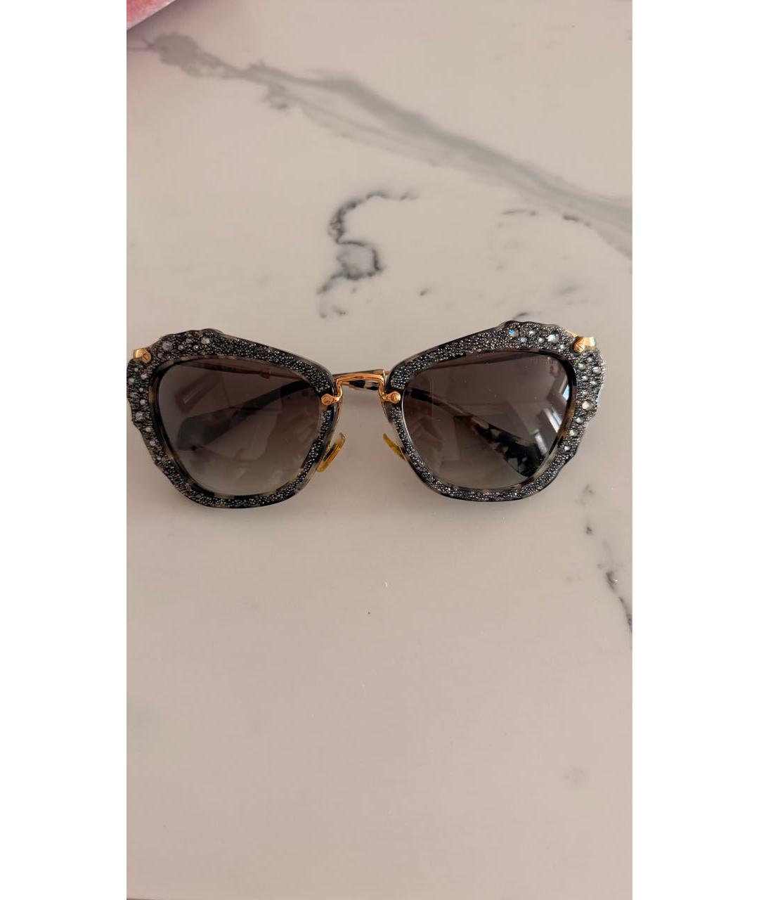MIU MIU Серые металлические солнцезащитные очки, фото 5