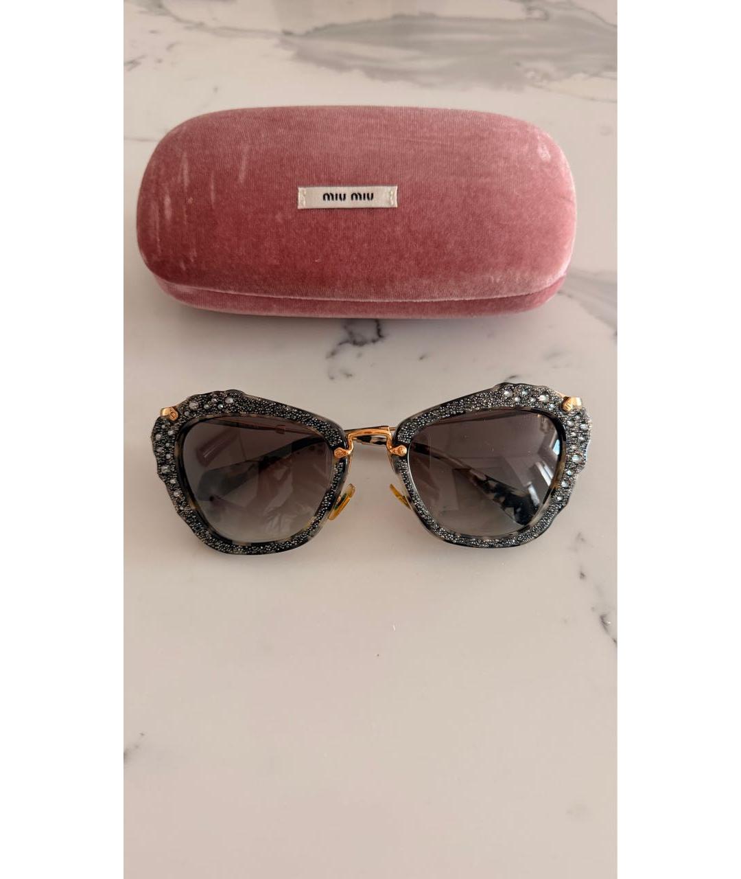 MIU MIU Серые металлические солнцезащитные очки, фото 2