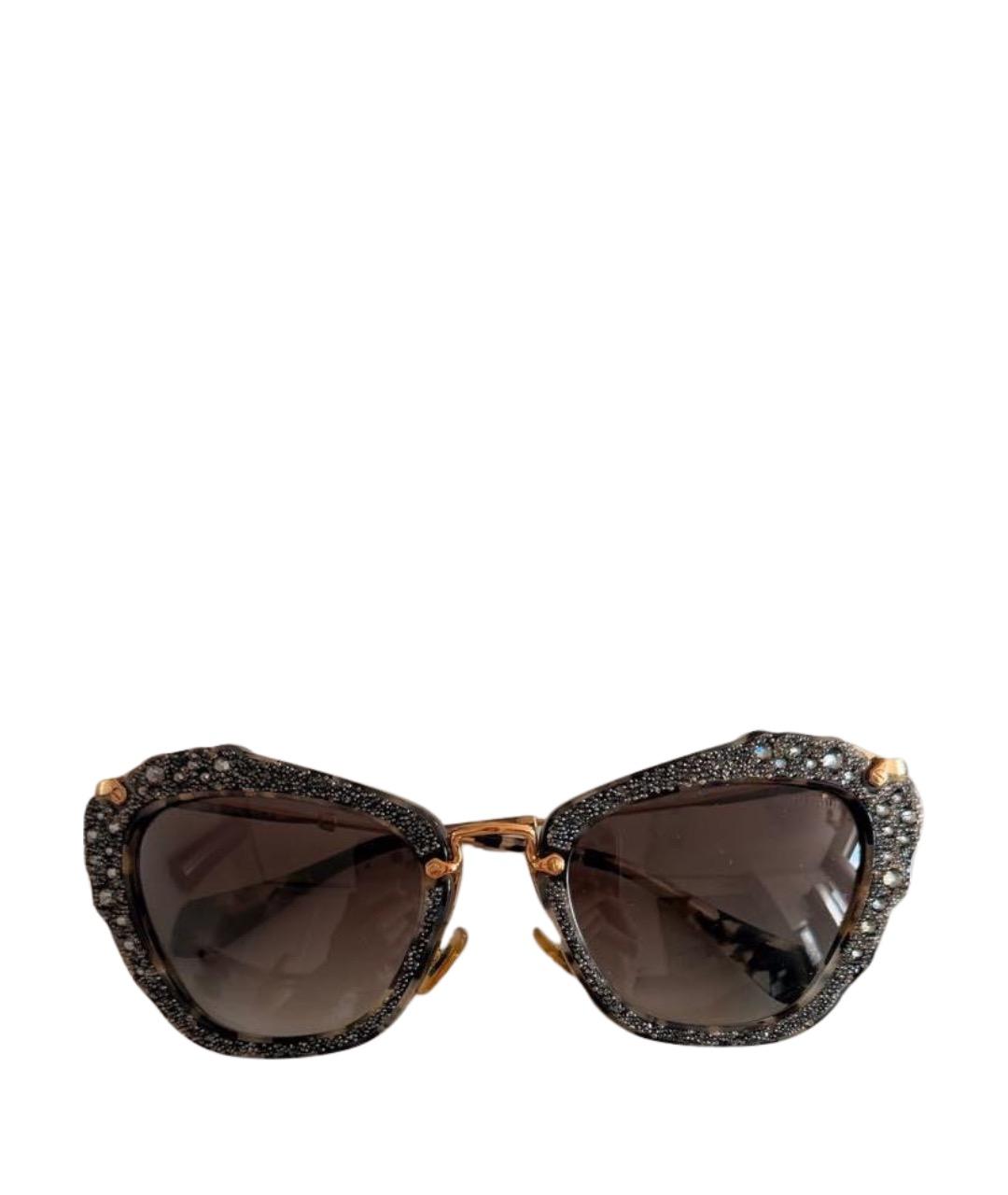 MIU MIU Серые металлические солнцезащитные очки, фото 1