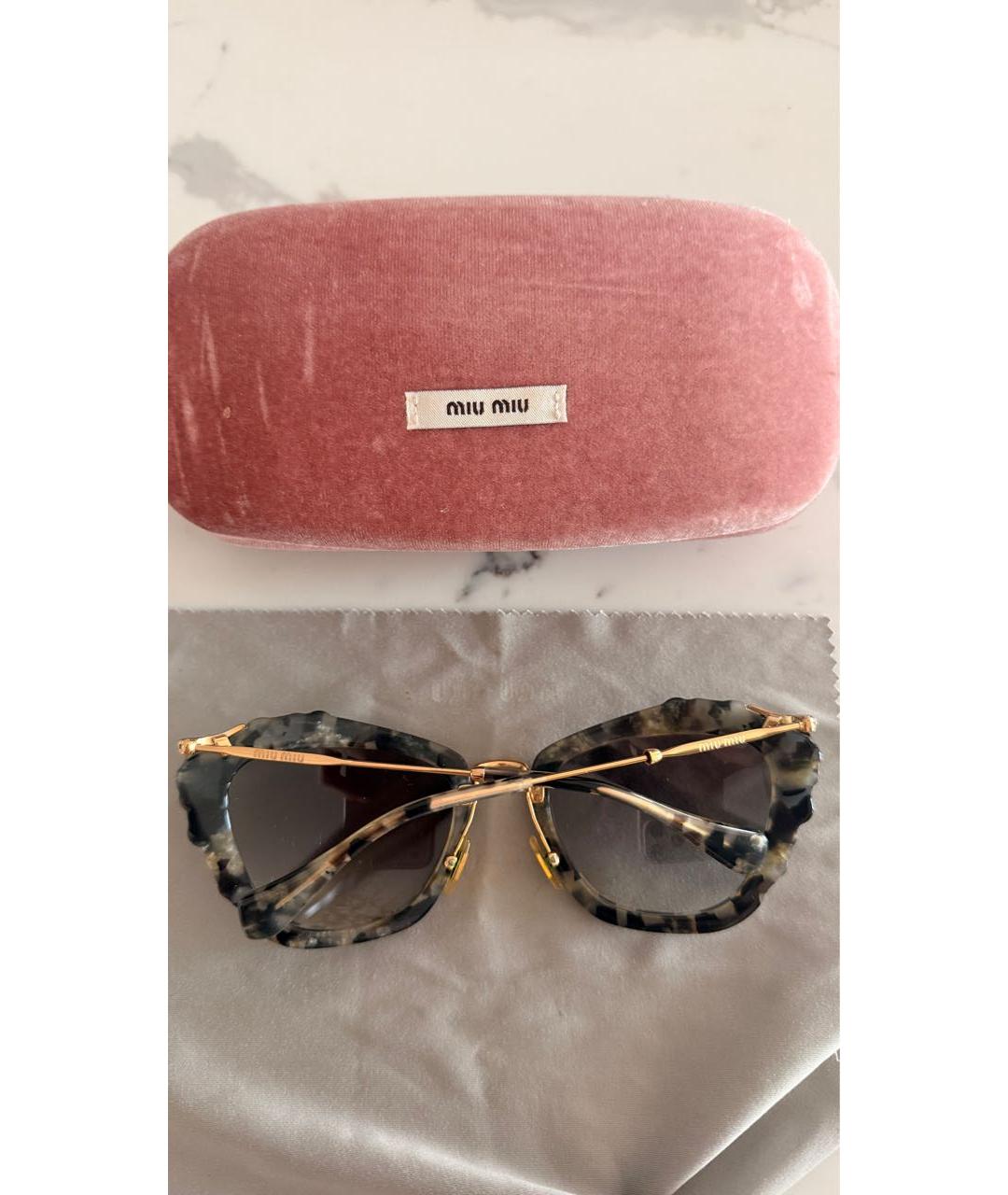 MIU MIU Серые металлические солнцезащитные очки, фото 4