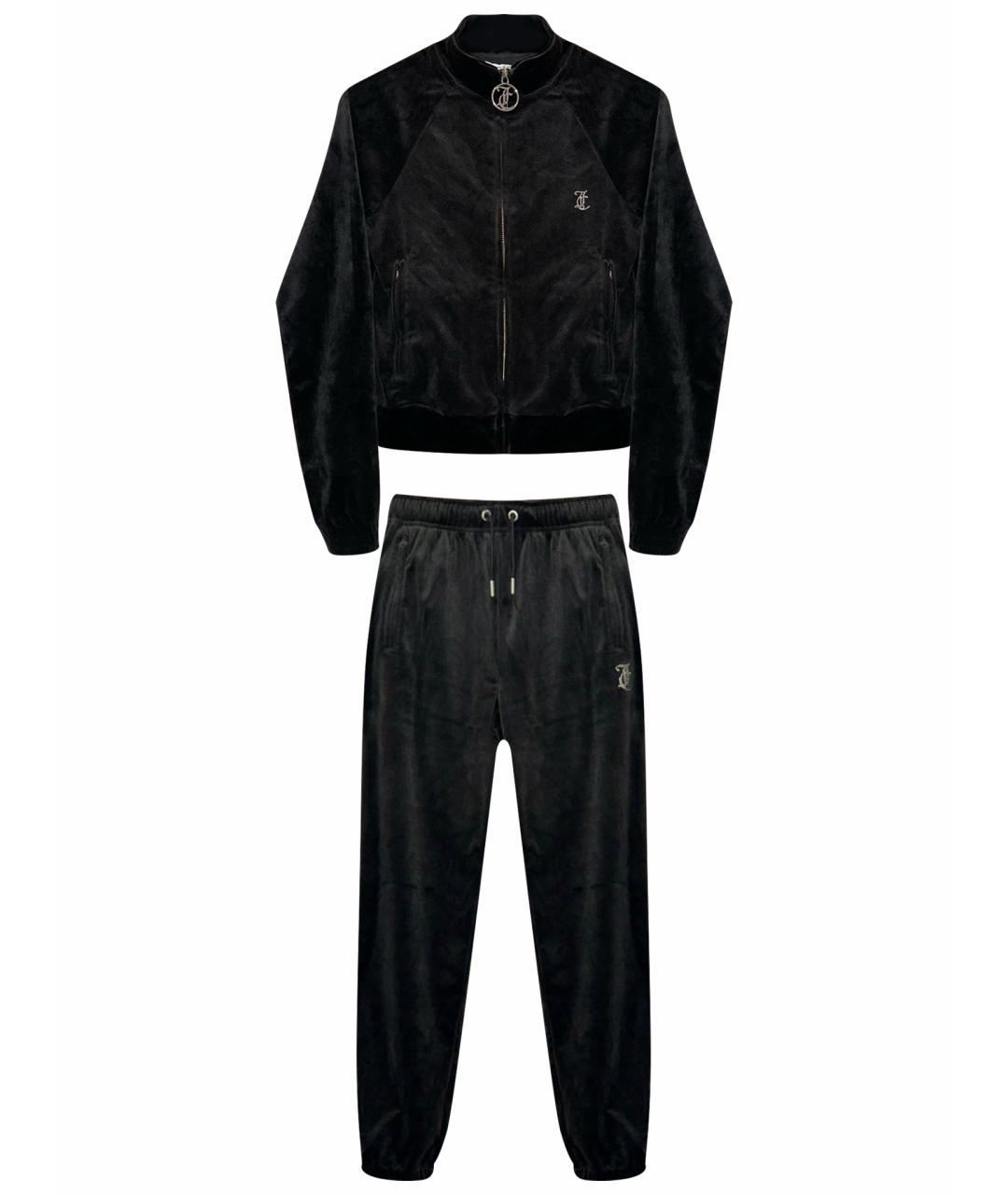 JUICY COUTURE Черный велюровый костюм с брюками, фото 1