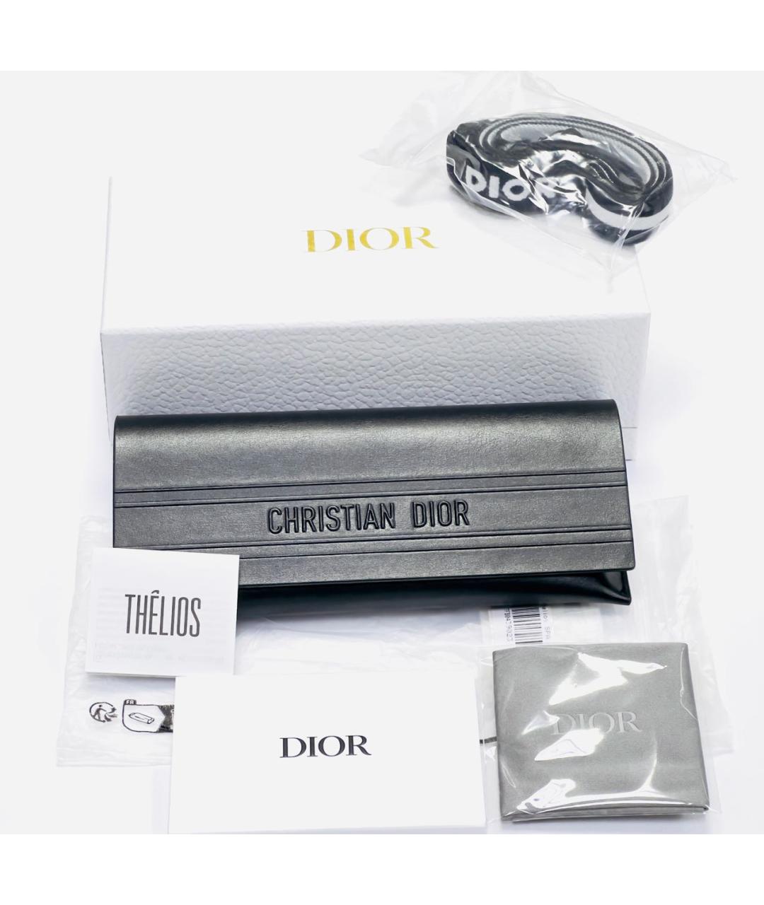 CHRISTIAN DIOR Черные пластиковые солнцезащитные очки, фото 4