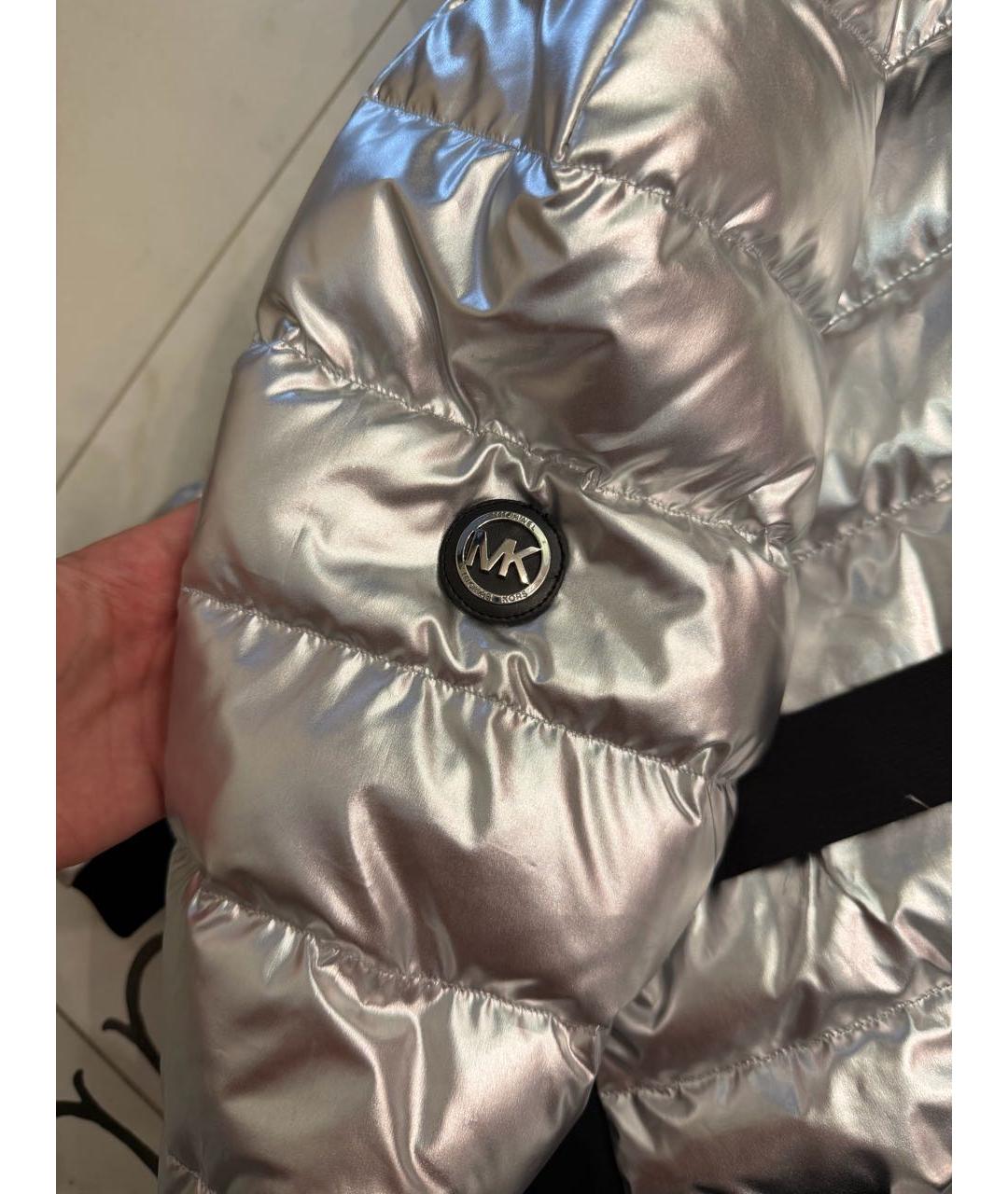 MICHAEL KORS Серебряная полиэстеровая куртка, фото 2