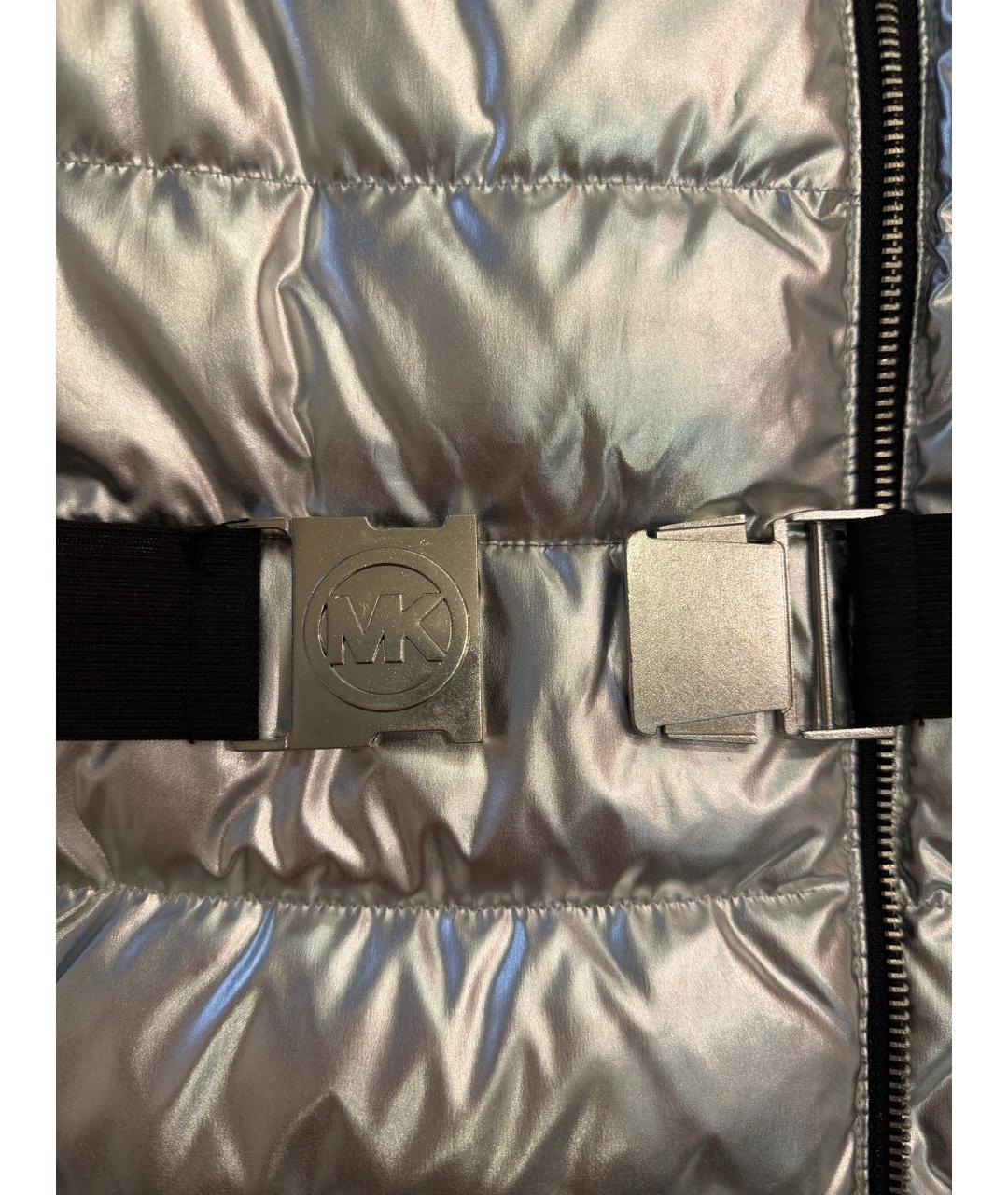 MICHAEL KORS Серебряная полиэстеровая куртка, фото 3
