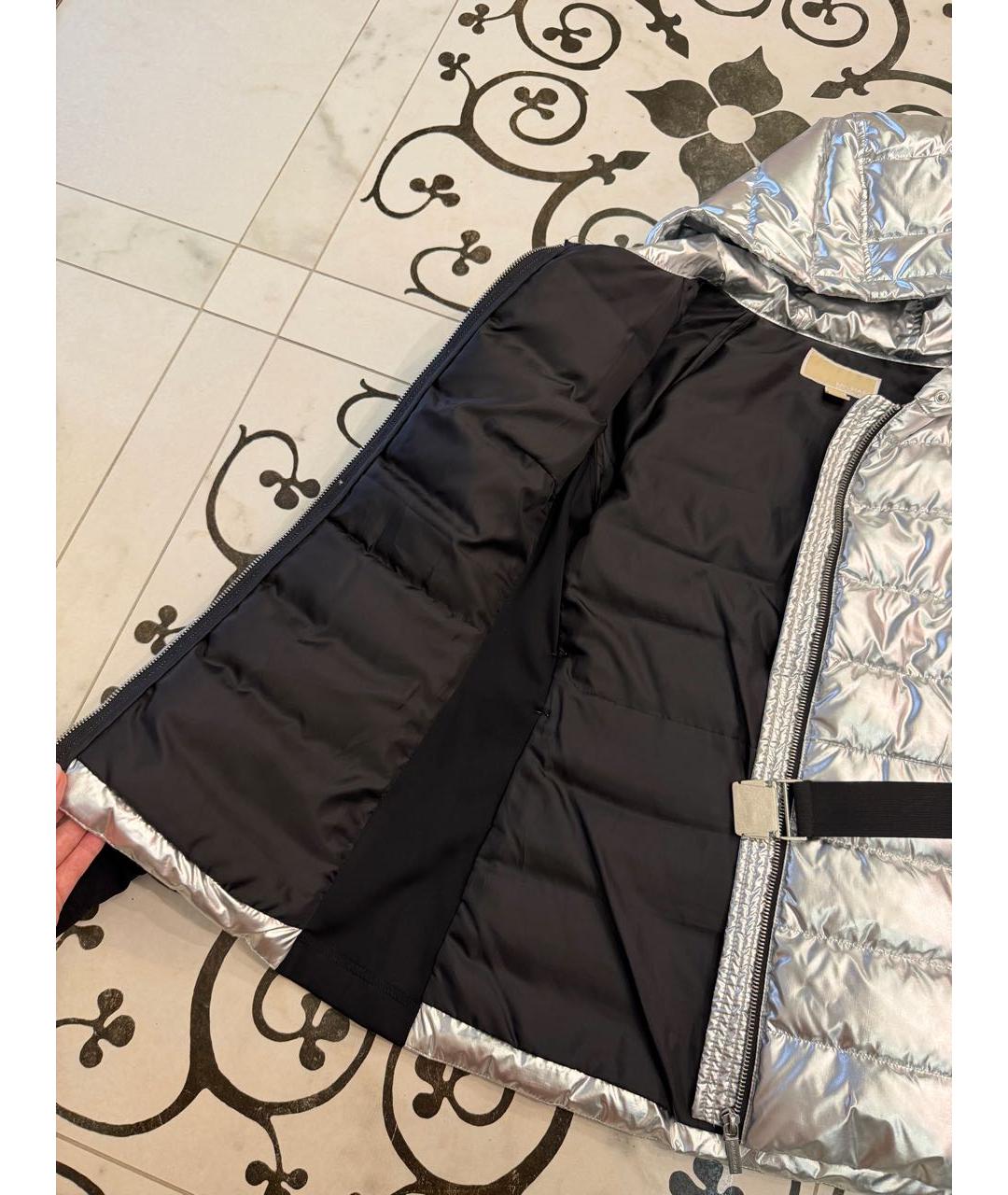 MICHAEL KORS Серебряная полиэстеровая куртка, фото 4