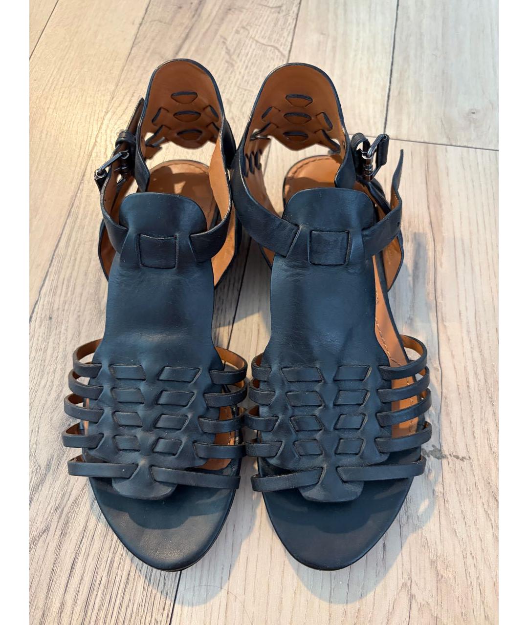 GIVENCHY Черные кожаные сандалии, фото 2