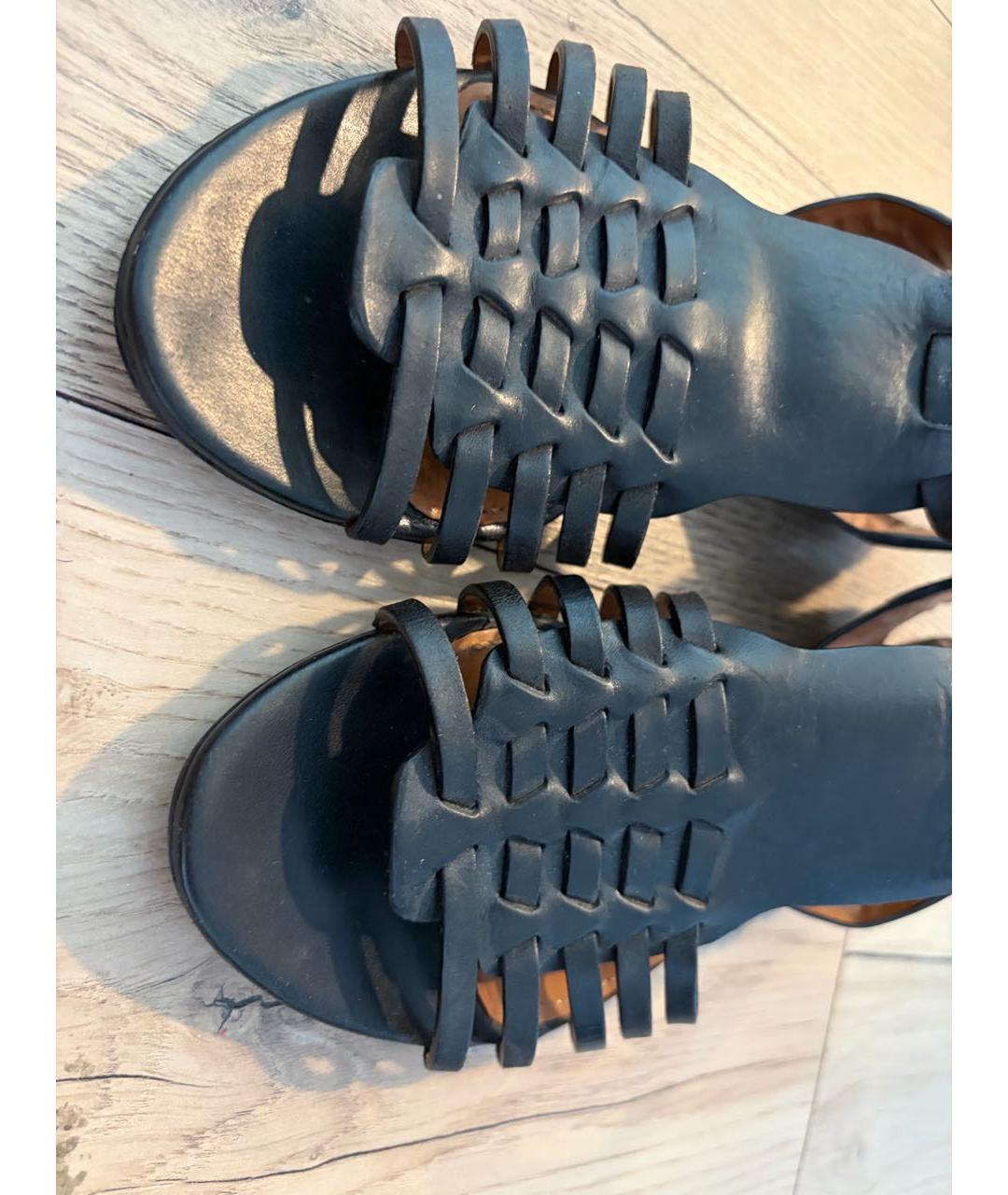 GIVENCHY Черные кожаные сандалии, фото 6