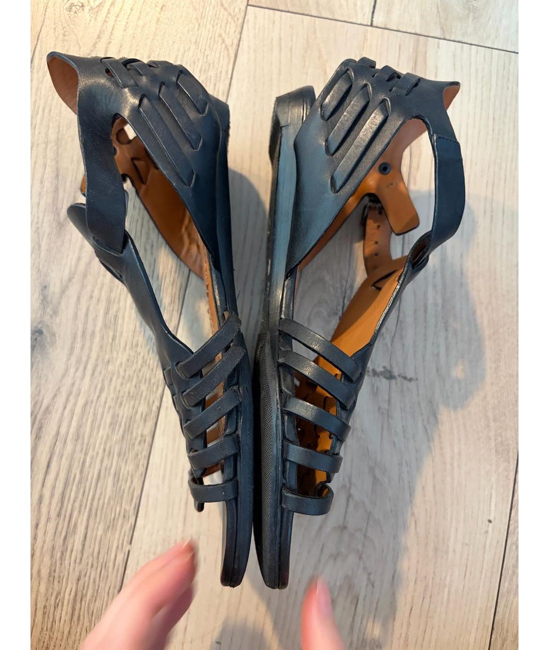GIVENCHY Черные кожаные сандалии, фото 4