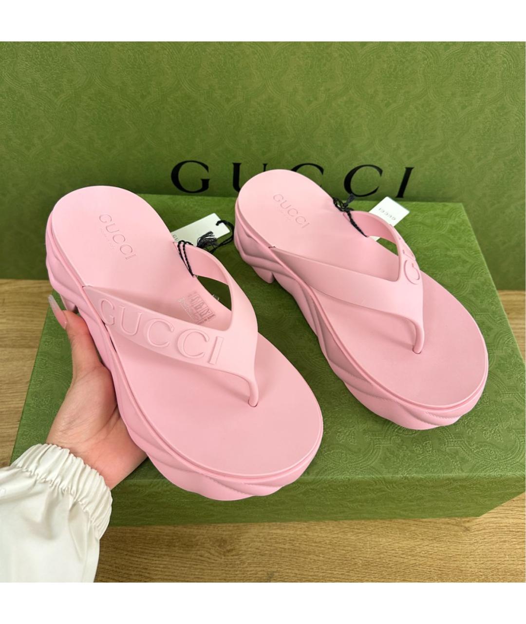 GUCCI Розовые шлепанцы, фото 5