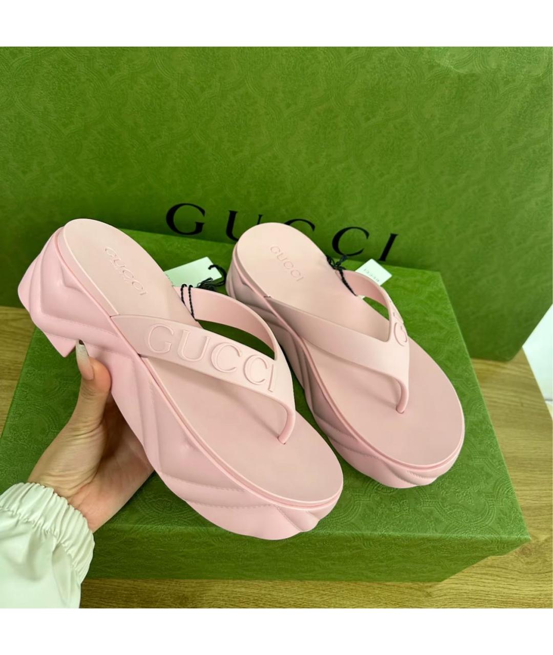 GUCCI Розовые шлепанцы, фото 4
