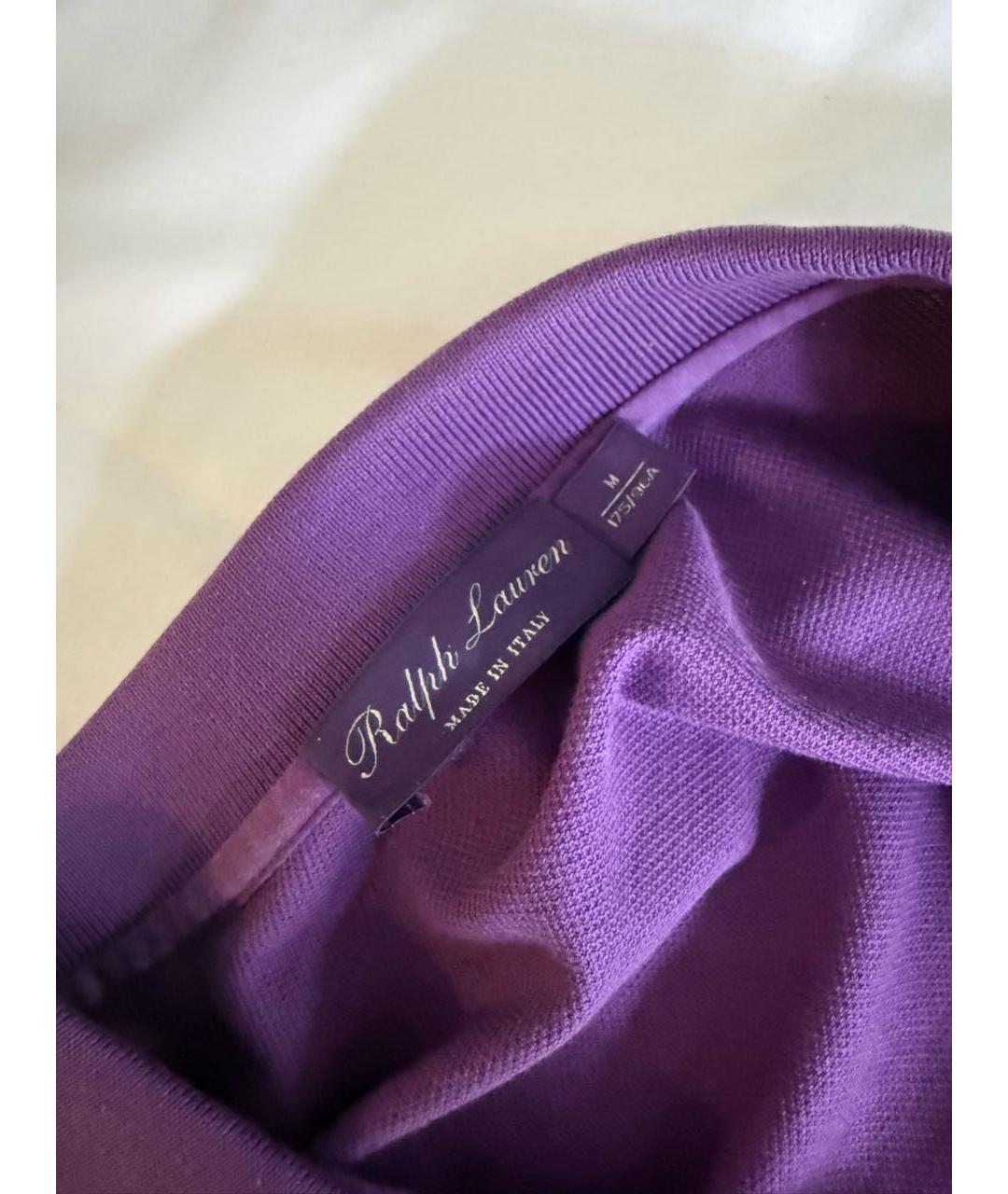 RALPH LAUREN PURPLE LABEL Фиолетовое хлопковое поло с коротким рукавом, фото 3