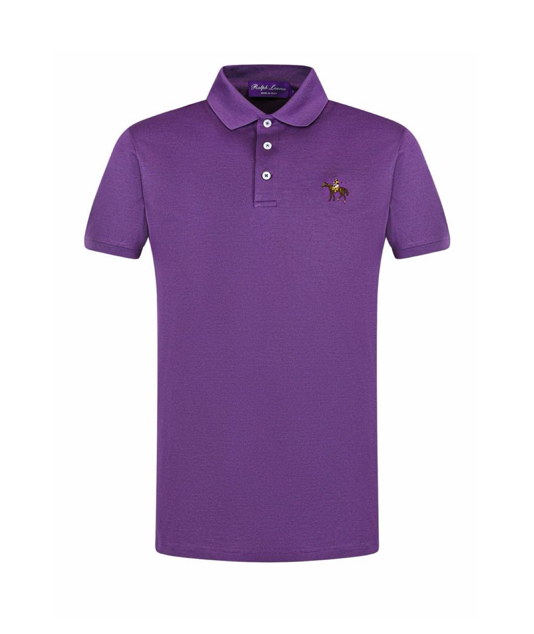 RALPH LAUREN PURPLE LABEL Фиолетовое хлопковое поло с коротким рукавом, фото 1