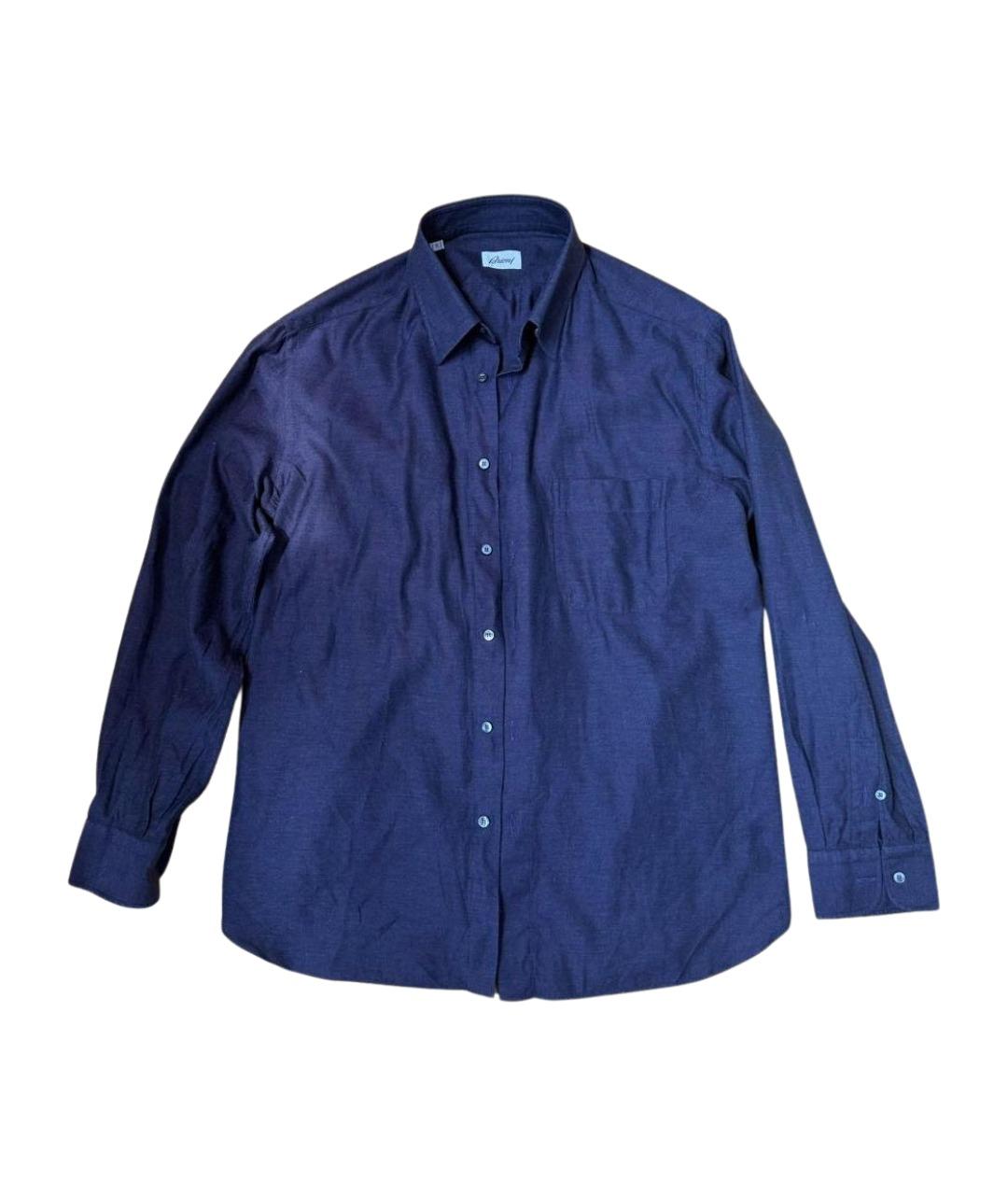 BRIONI Фиолетовая хлопковая классическая рубашка, фото 1