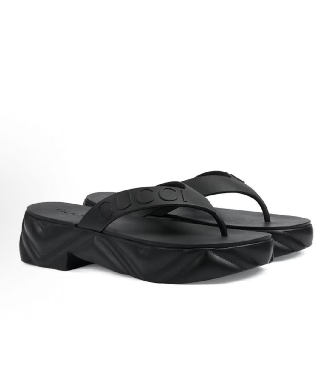 GUCCI Черные шлепанцы, фото 2