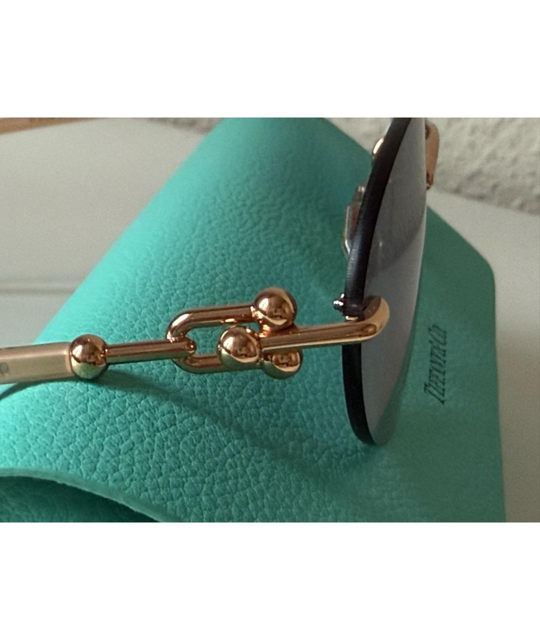 TIFFANY&CO Золотые металлические солнцезащитные очки, фото 3