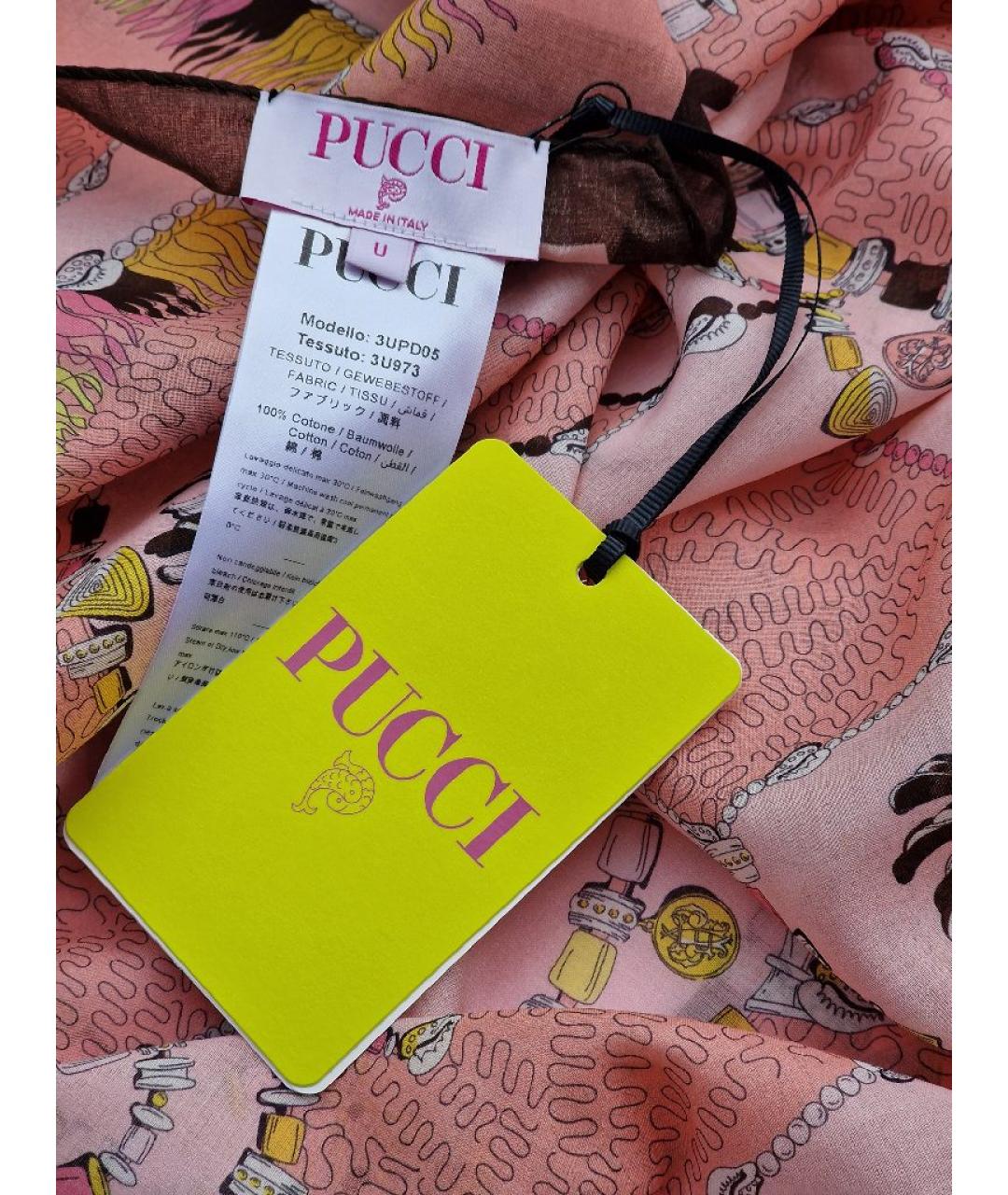 EMILIO PUCCI Розовый хлопковый платок, фото 3