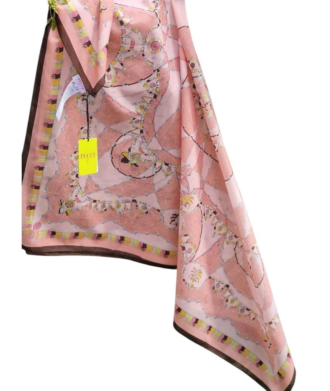 EMILIO PUCCI Розовый хлопковый платок, фото 6