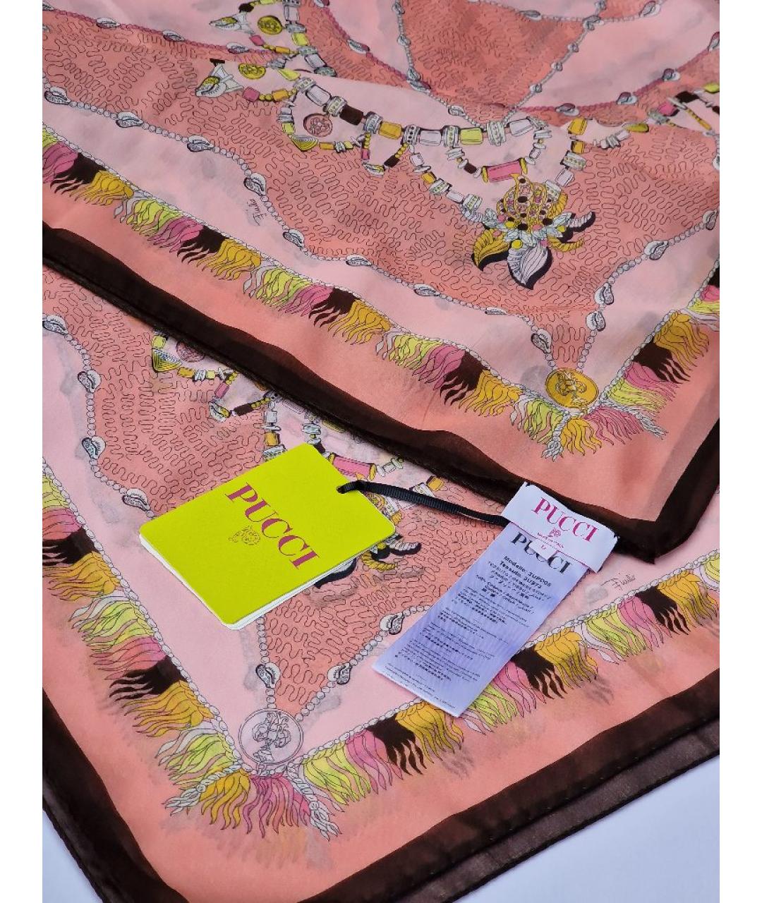 EMILIO PUCCI Розовый хлопковый платок, фото 2