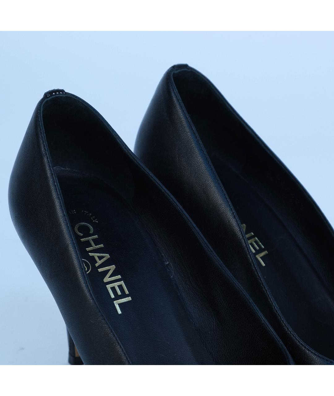 CHANEL Черные кожаные туфли, фото 5