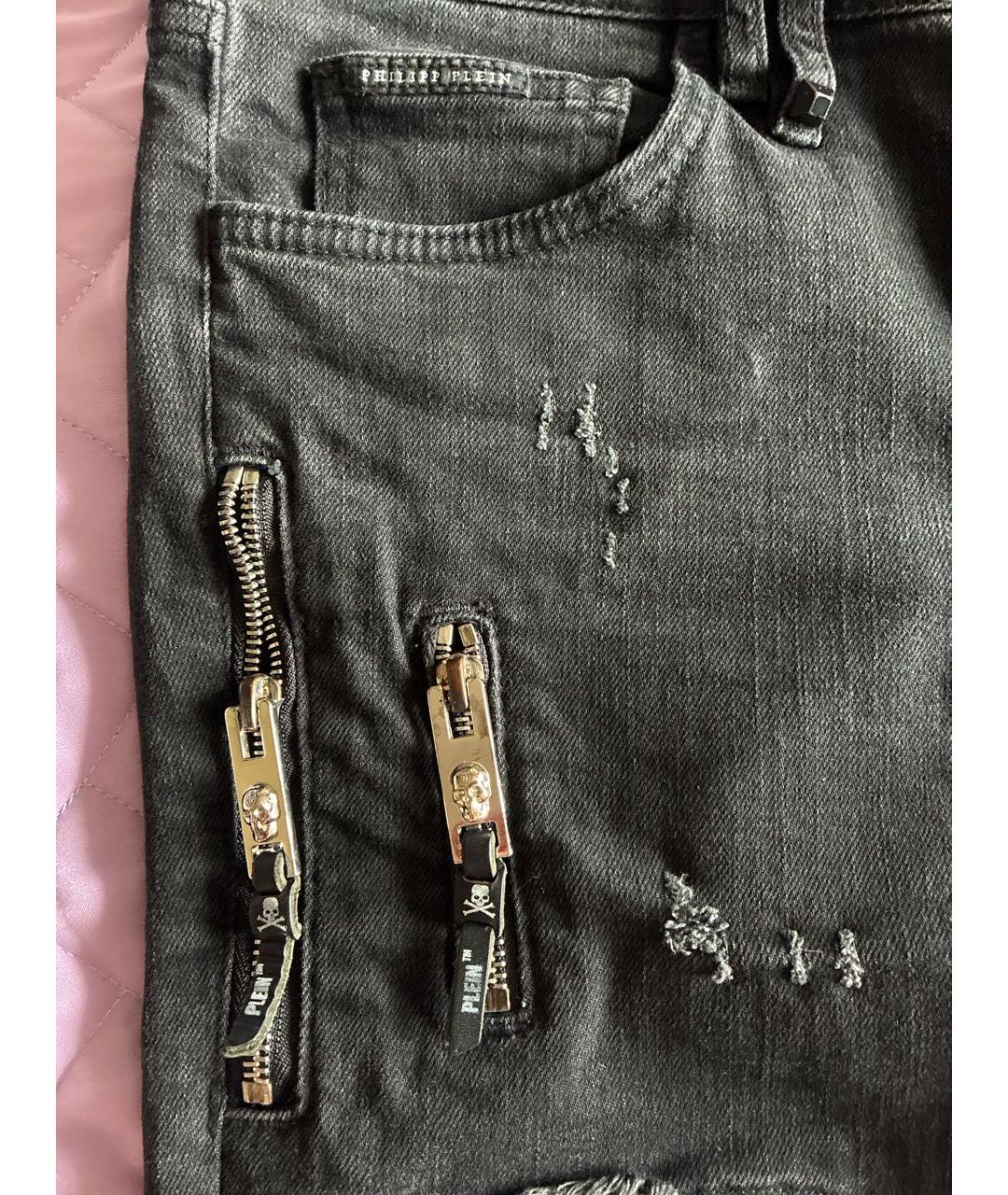 PHILIPP PLEIN Черные хлопковые джинсы скинни, фото 5