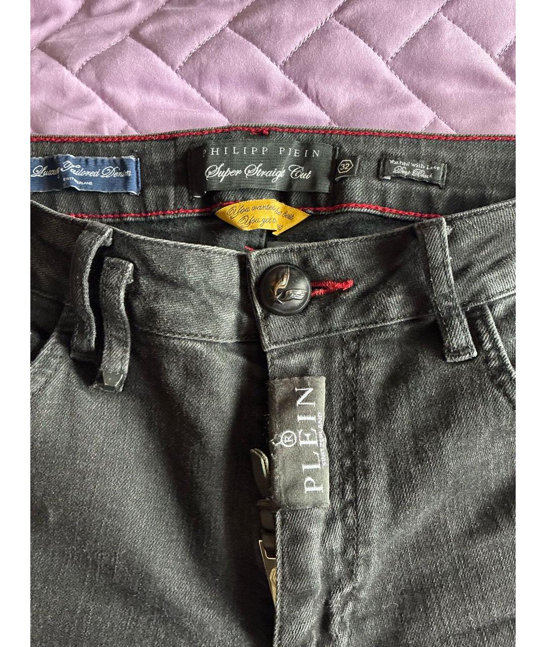 PHILIPP PLEIN Черные хлопковые джинсы скинни, фото 4