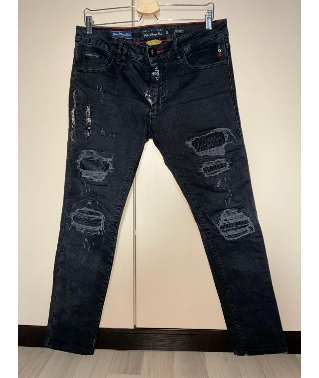 PHILIPP PLEIN Черные хлопковые джинсы скинни, фото 8