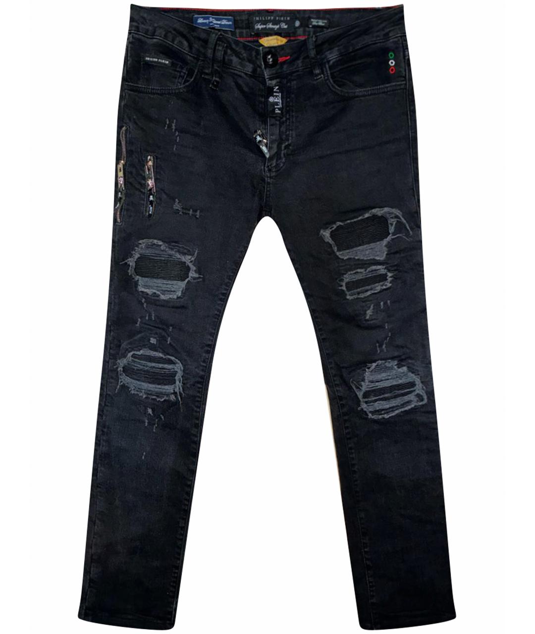 PHILIPP PLEIN Черные хлопковые джинсы скинни, фото 1