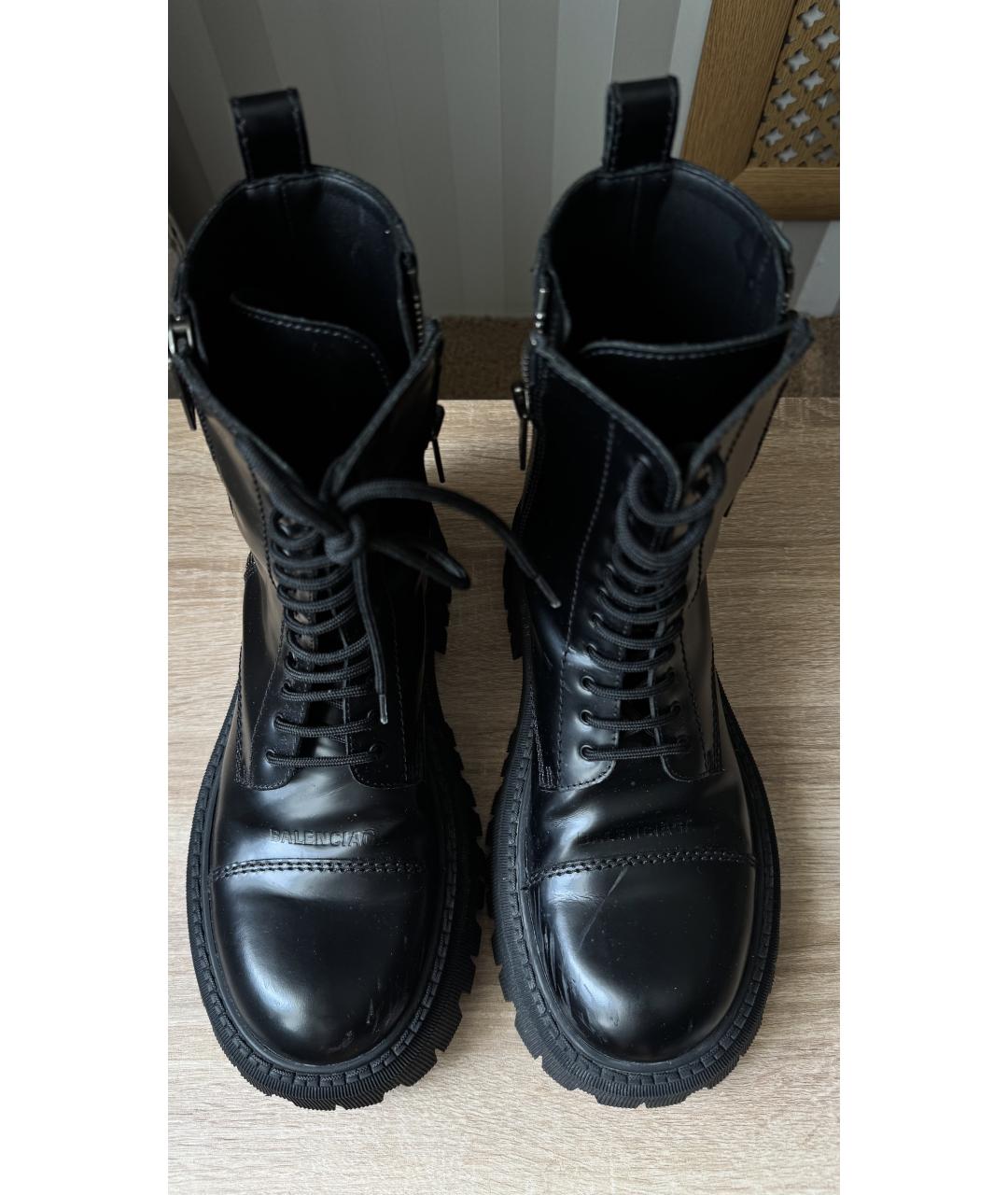 BALENCIAGA Черные кожаные ботинки, фото 3