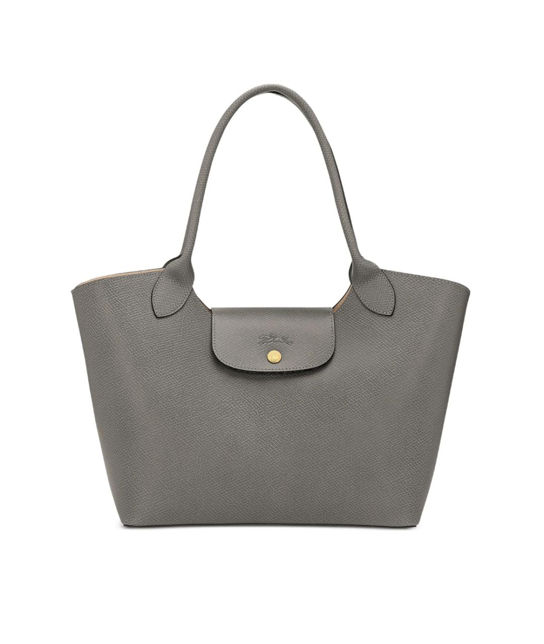 LONGCHAMP Серая кожаная сумка тоут, фото 1