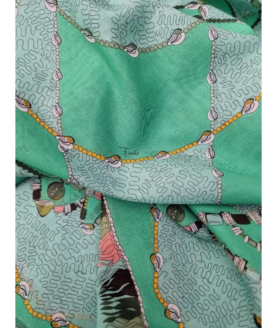EMILIO PUCCI Зеленый хлопковый шарф, фото 3