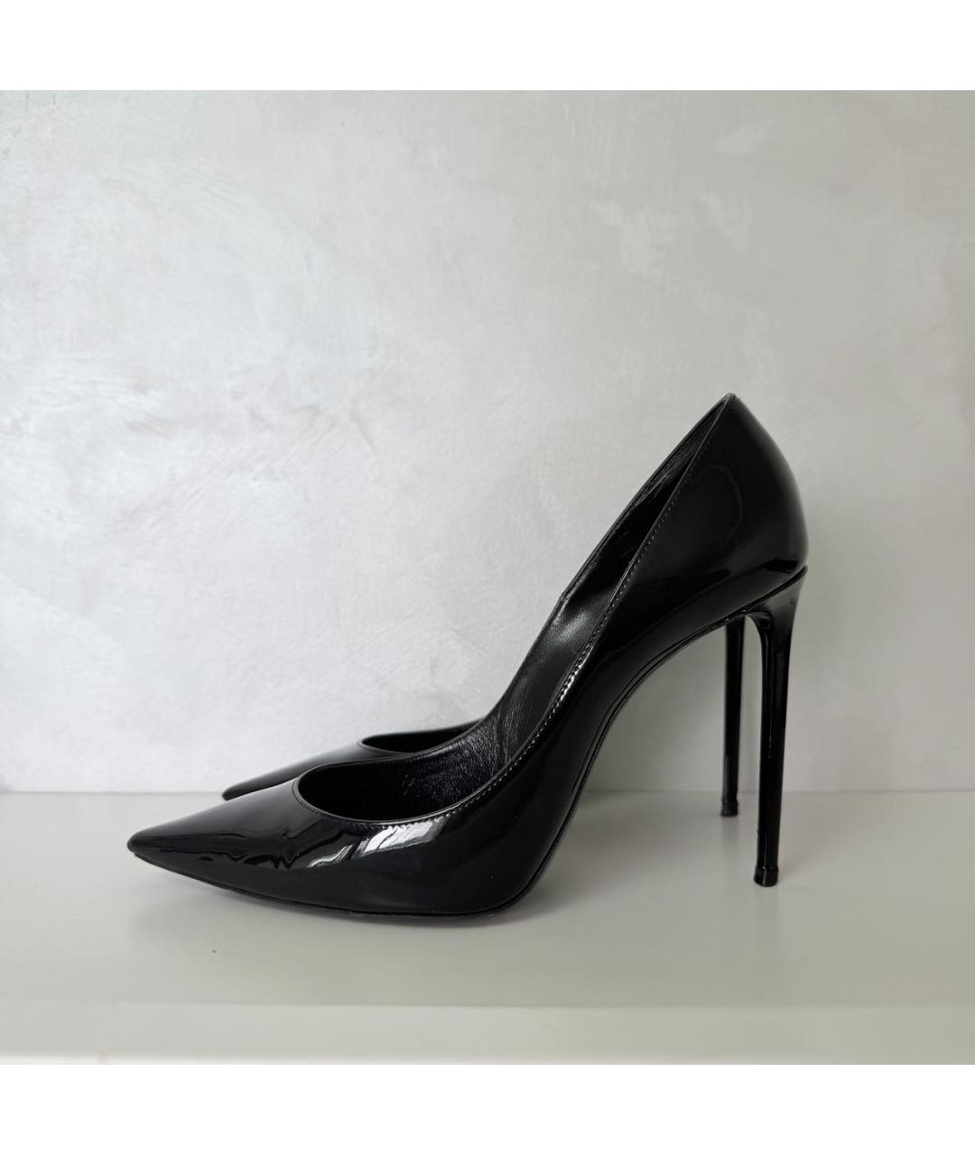 SAINT LAURENT Черные туфли из лакированной кожи, фото 9