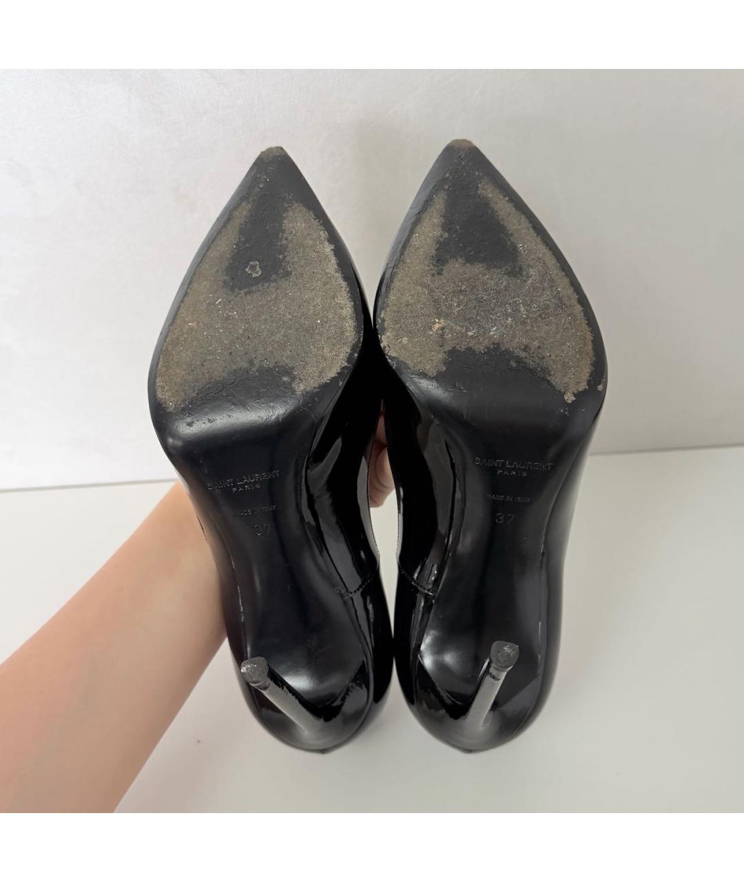 SAINT LAURENT Черные туфли из лакированной кожи, фото 6