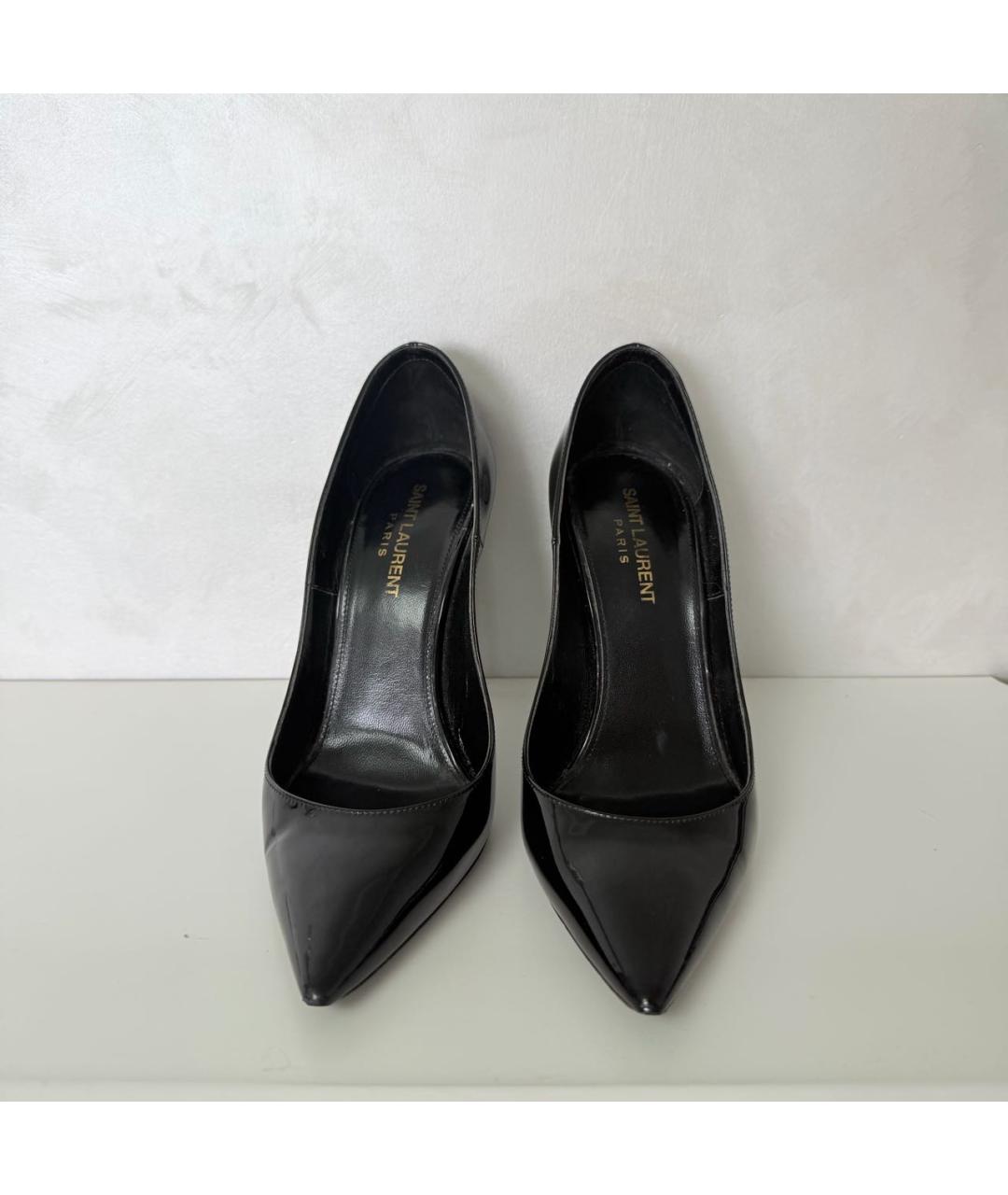 SAINT LAURENT Черные туфли из лакированной кожи, фото 3