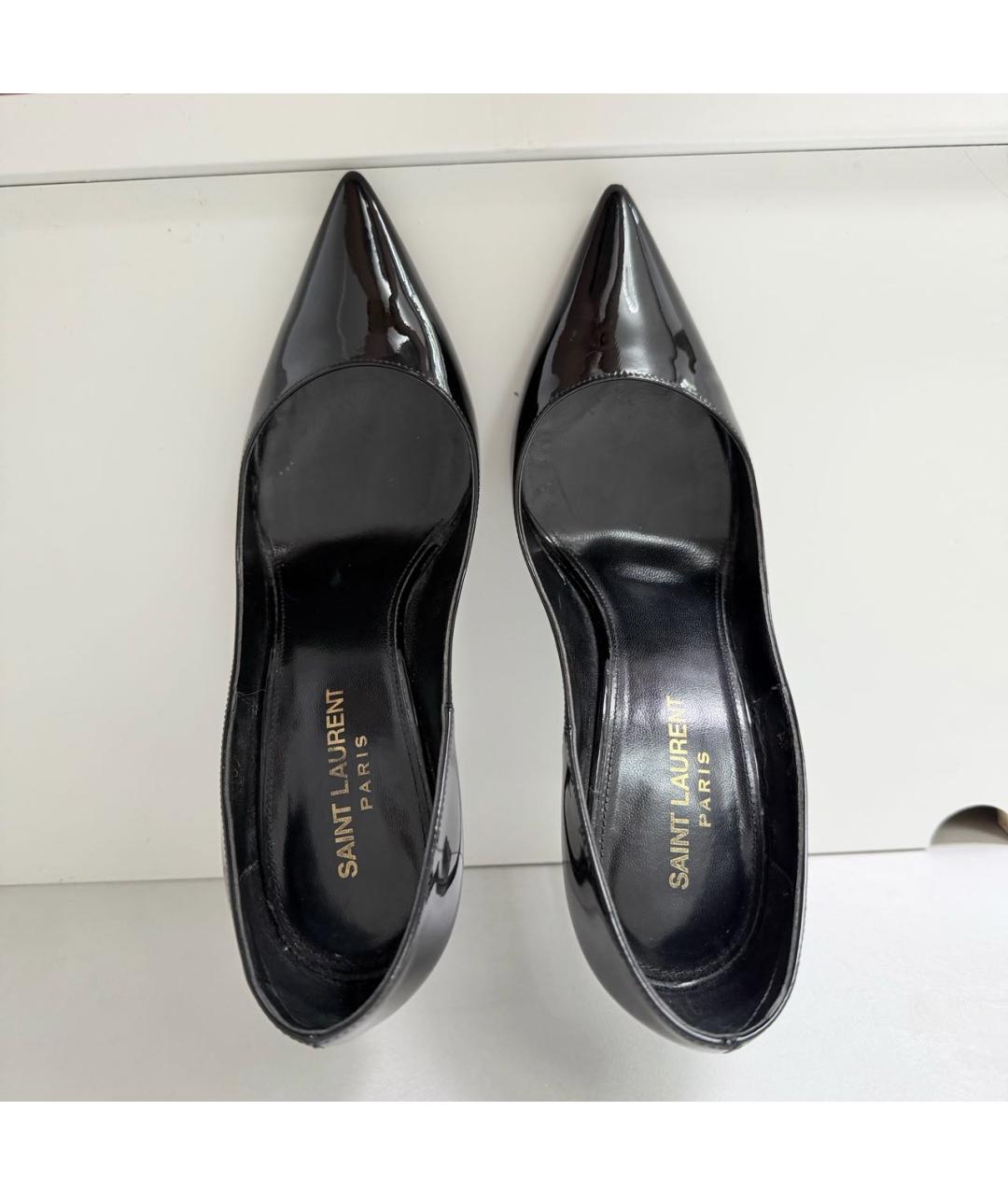 SAINT LAURENT Черные туфли из лакированной кожи, фото 4
