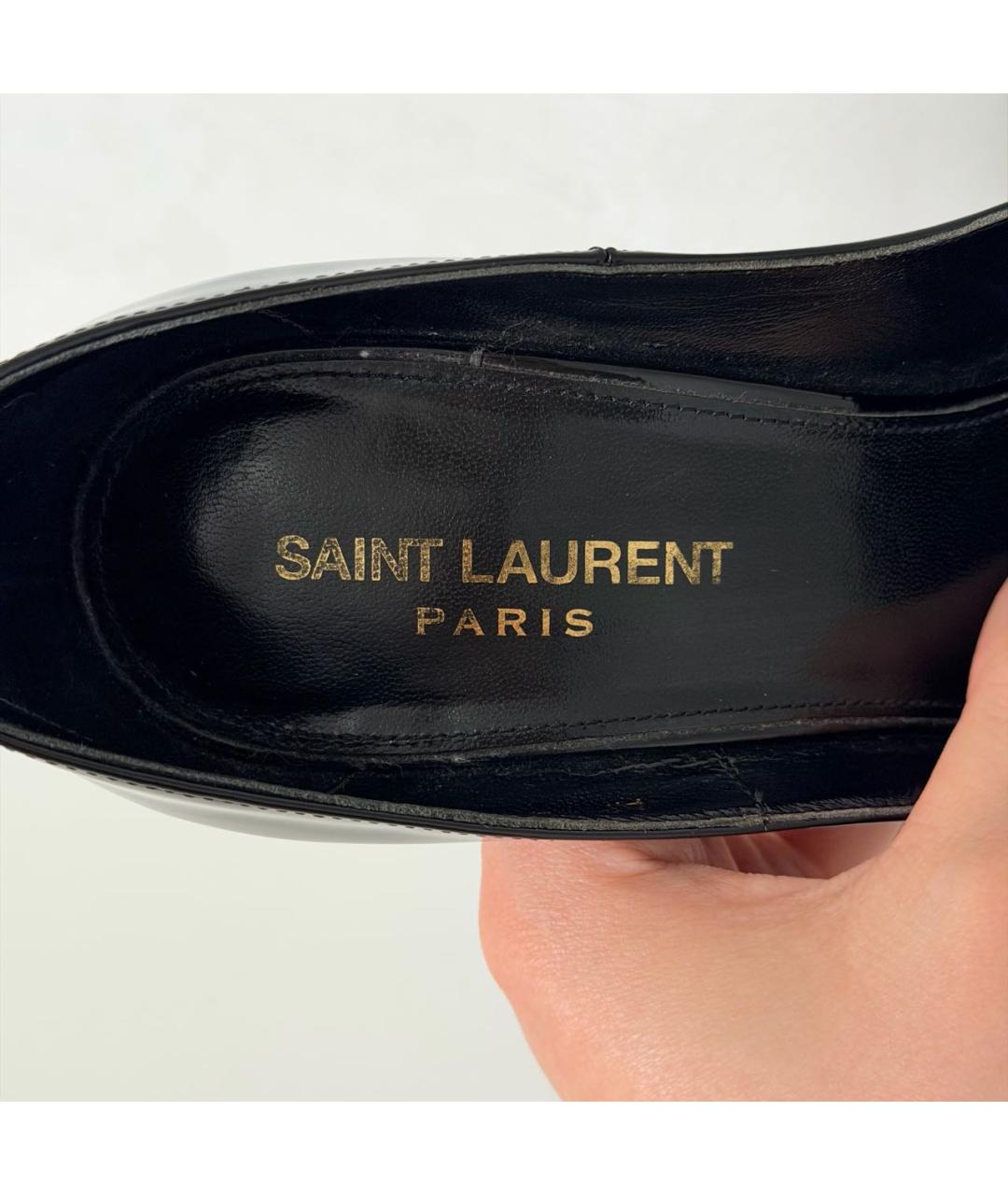 SAINT LAURENT Черные туфли из лакированной кожи, фото 7