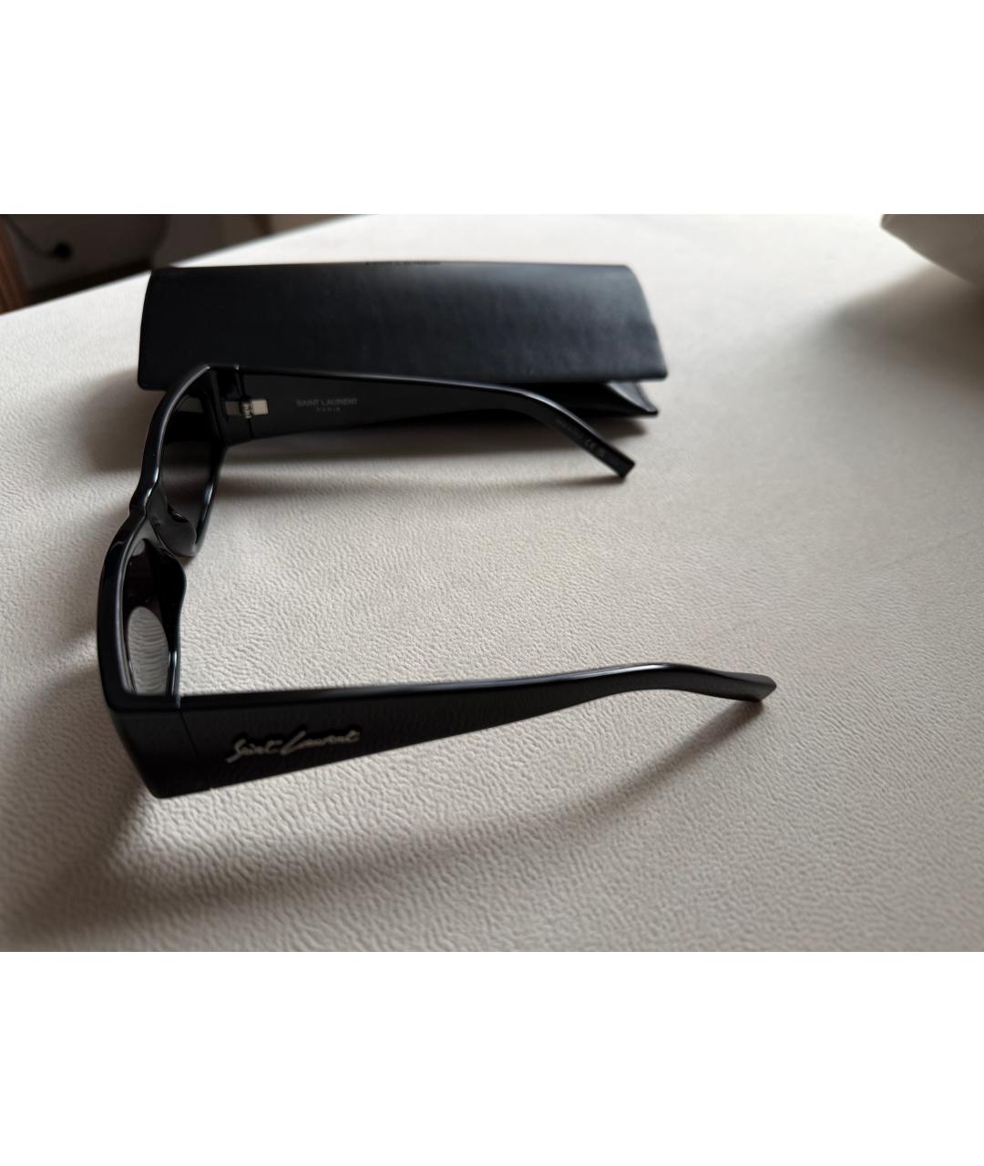 SAINT LAURENT Черные пластиковые солнцезащитные очки, фото 5