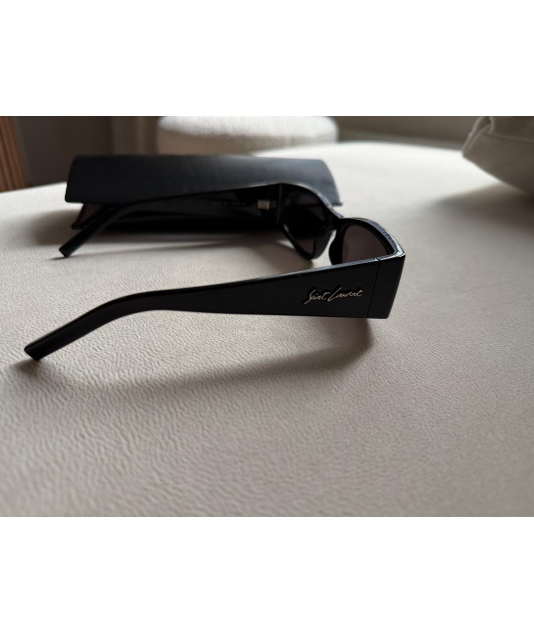 SAINT LAURENT Черные пластиковые солнцезащитные очки, фото 3