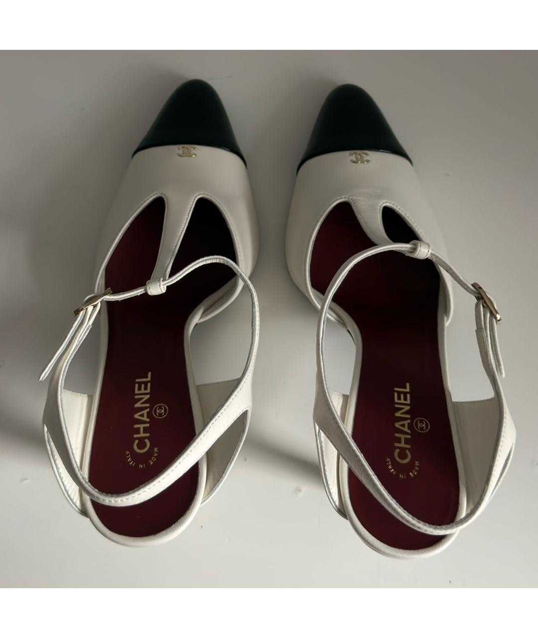 CHANEL Белые кожаные босоножки, фото 3