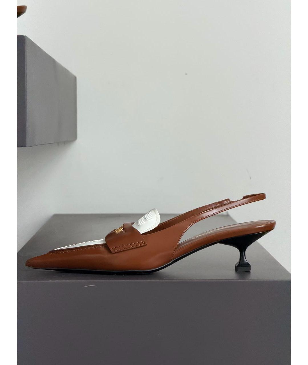 MIU MIU Коричневые кожаные туфли, фото 6