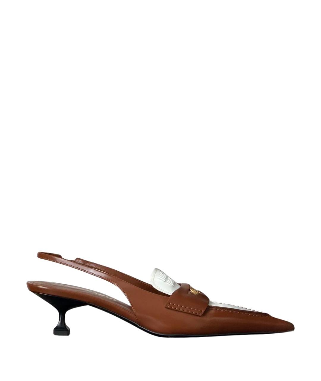 MIU MIU Коричневые кожаные туфли, фото 1