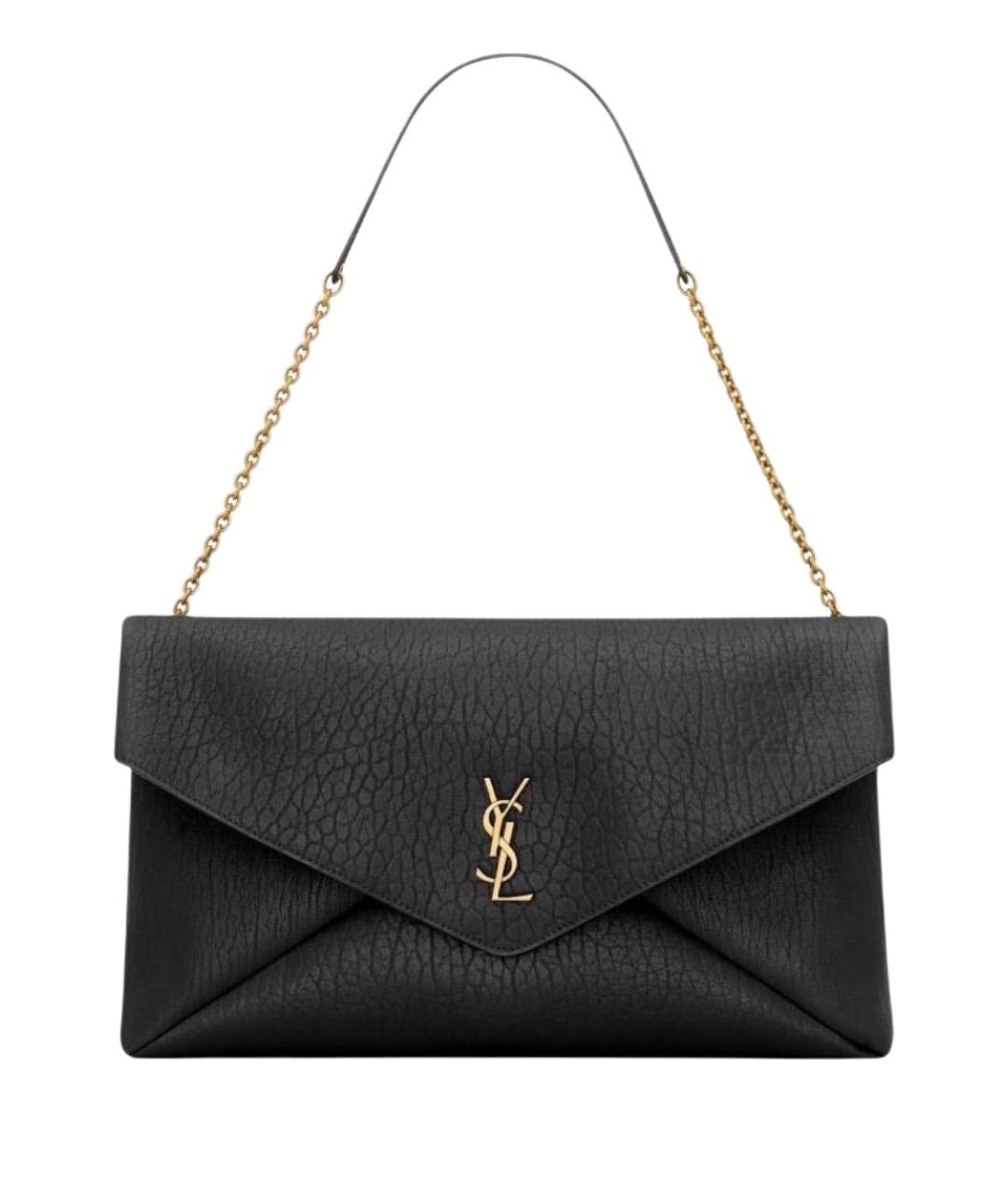 SAINT LAURENT Черная кожаная сумка через плечо, фото 1