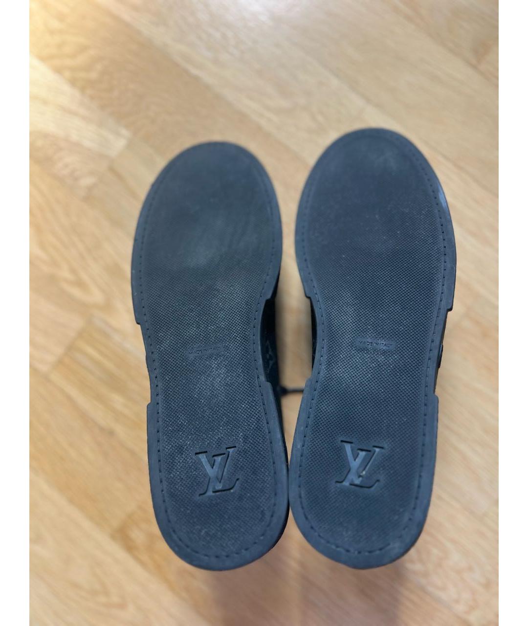 LOUIS VUITTON Черные кожаные низкие кроссовки / кеды, фото 6
