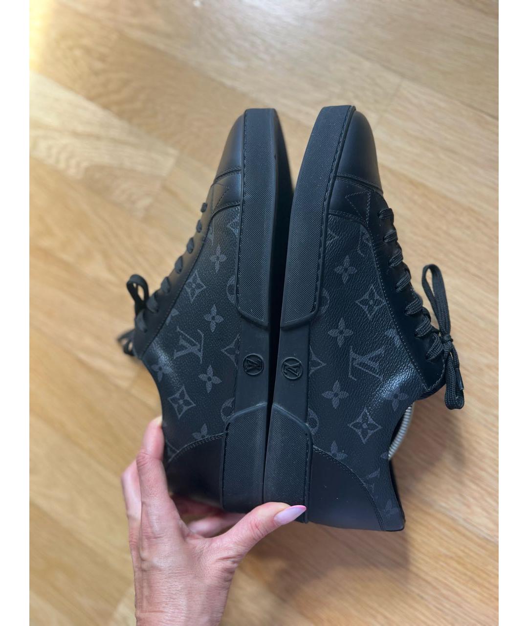 LOUIS VUITTON Черные кожаные низкие кроссовки / кеды, фото 5