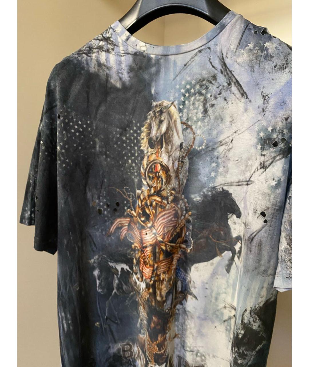 BALMAIN Серая хлопковая футболка, фото 5
