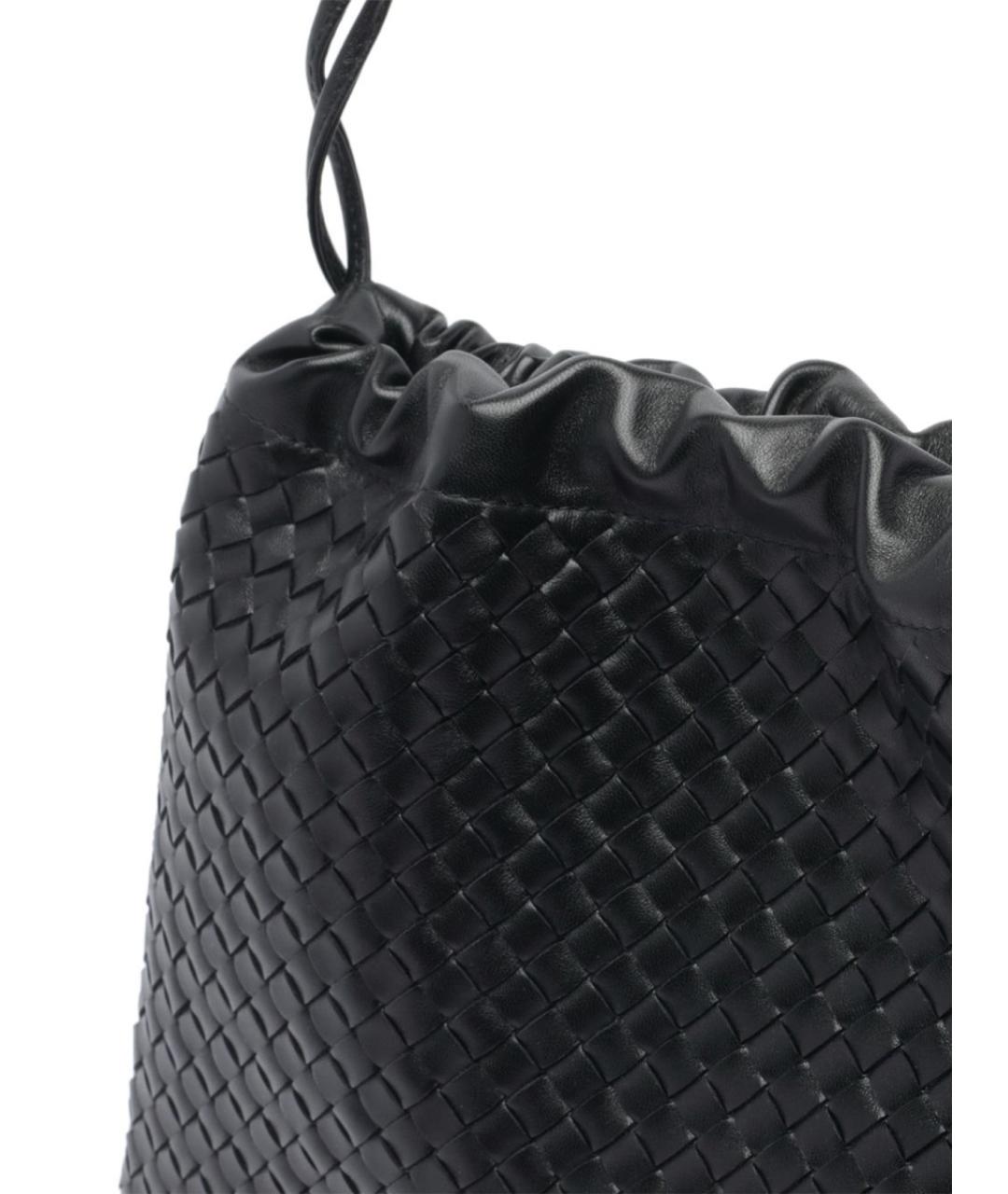 BOTTEGA VENETA Черная кожаная сумка через плечо, фото 3