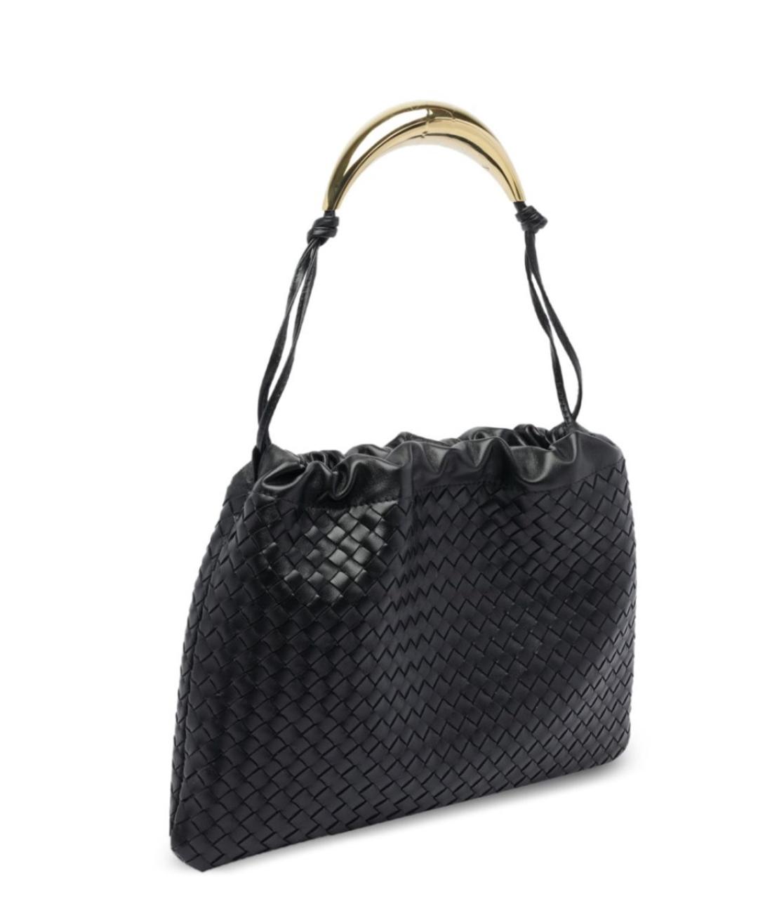 BOTTEGA VENETA Черная кожаная сумка через плечо, фото 4
